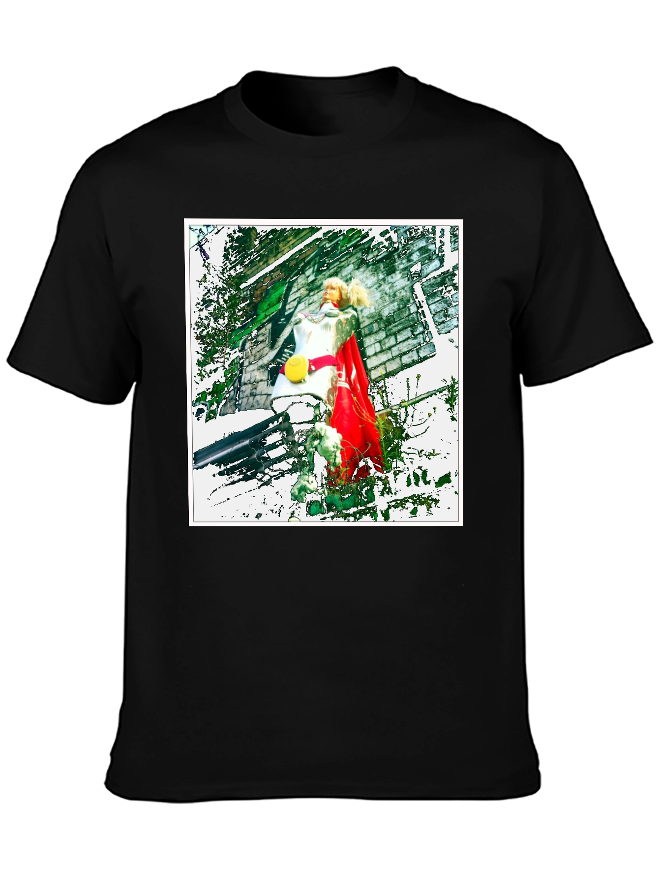 Black T-Shirt with Unique Artistic Print