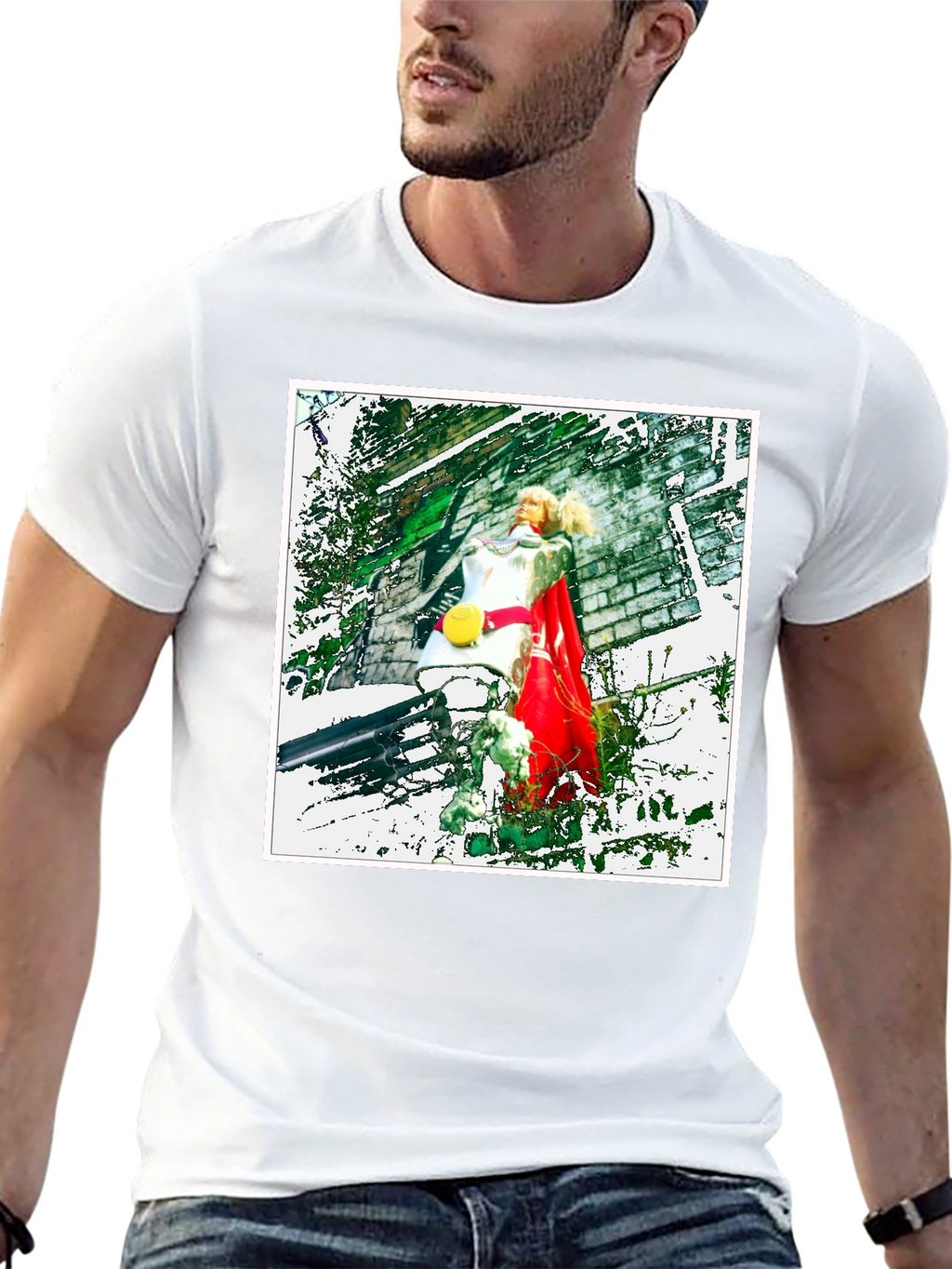 Black T-Shirt with Unique Artistic Print