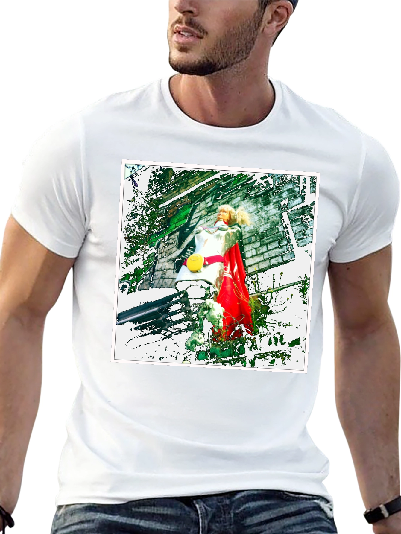 Black T-Shirt with Unique Artistic Print