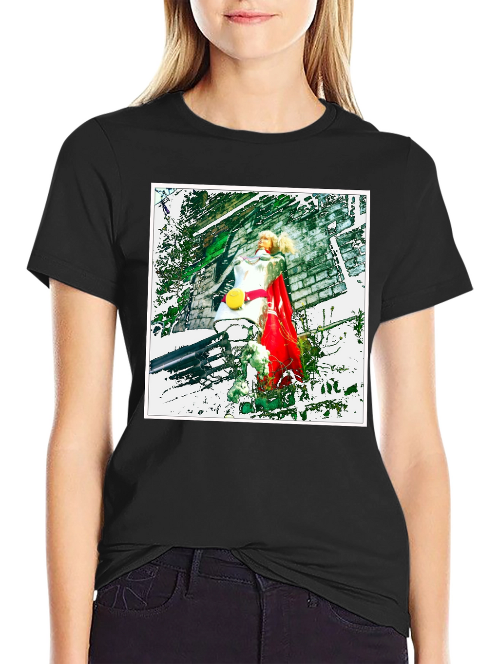 Black T-Shirt with Unique Artistic Print