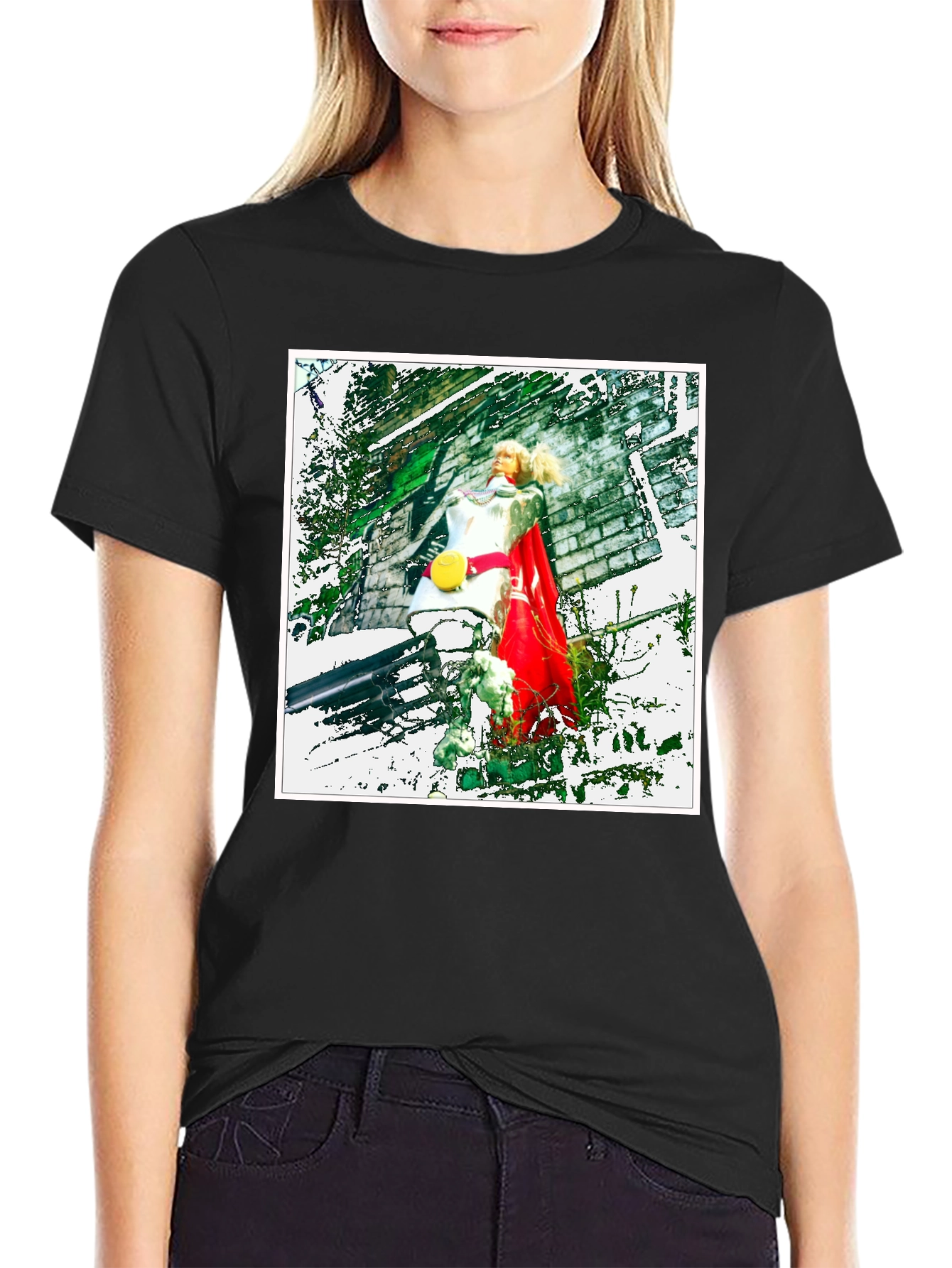 Black T-Shirt with Unique Artistic Print