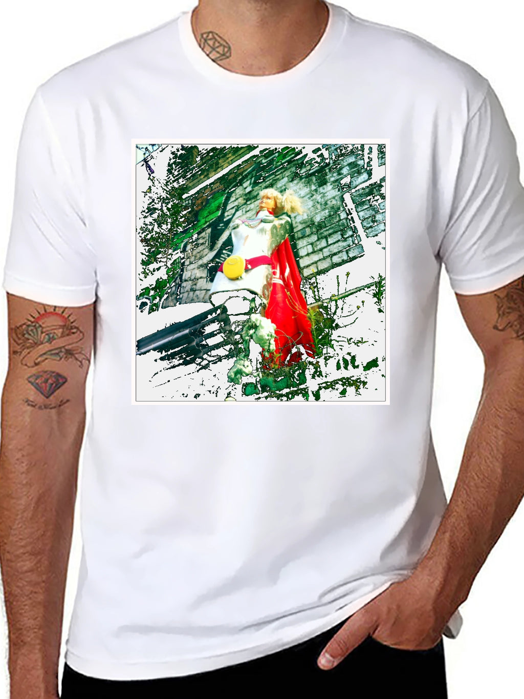 Black T-Shirt with Unique Artistic Print
