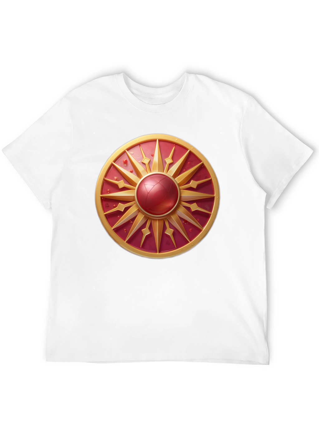Sunburst Shield Graphic Tee - Bold Artistic Design
