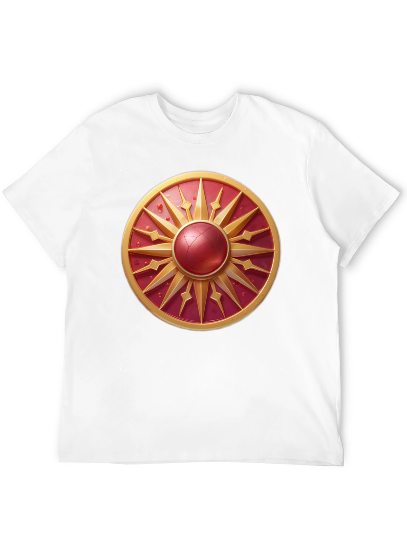 Sunburst Shield Graphic Tee - Bold Artistic Design