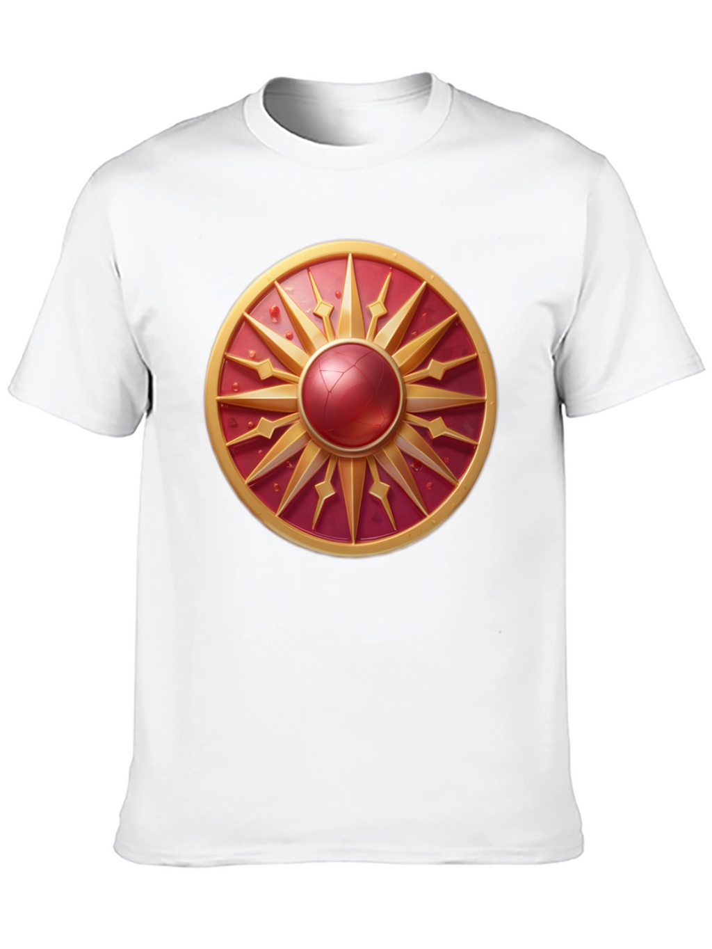 Sunburst Shield Graphic Tee - Bold Artistic Design