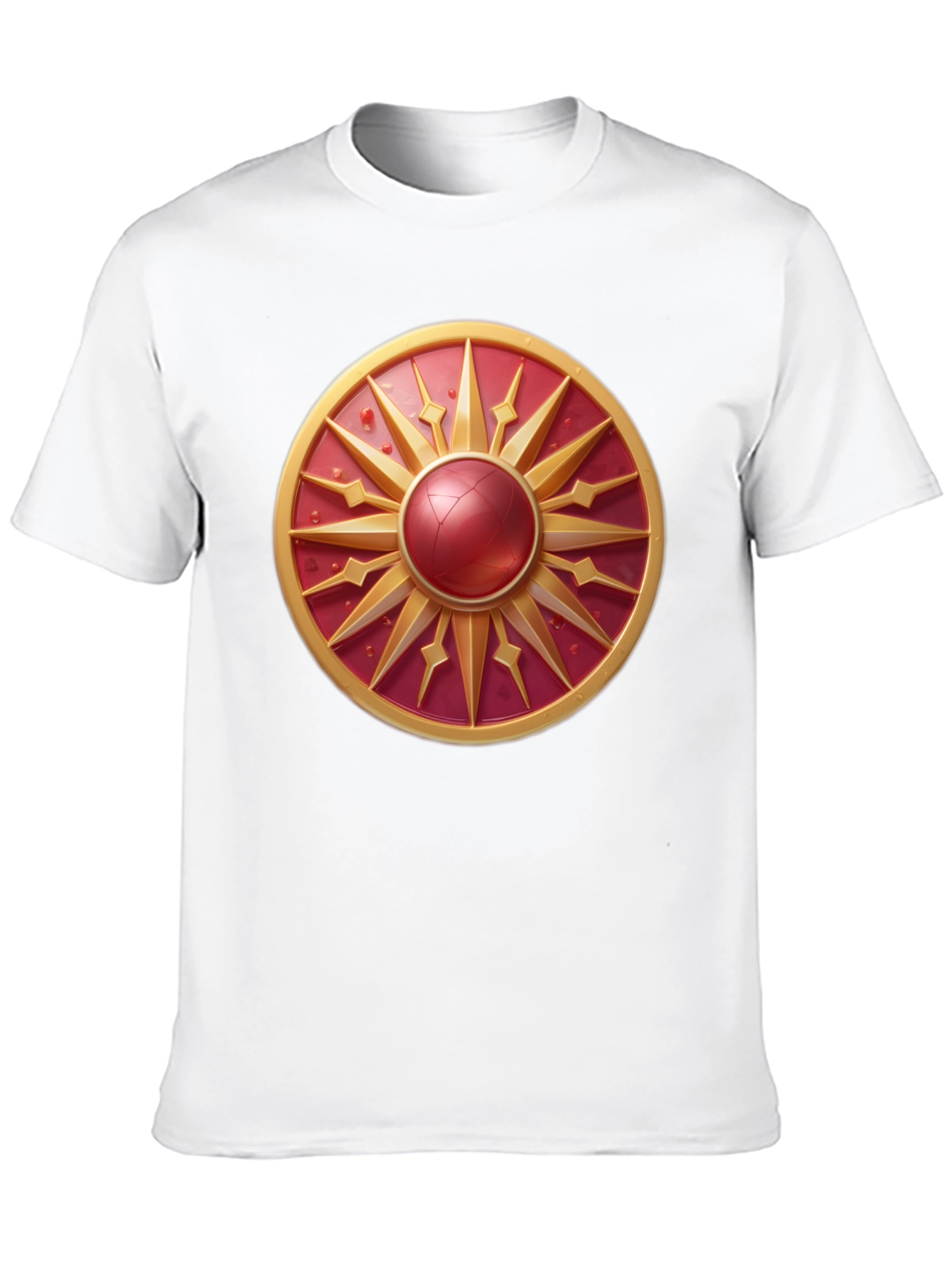 Sunburst Shield Graphic Tee - Bold Artistic Design
