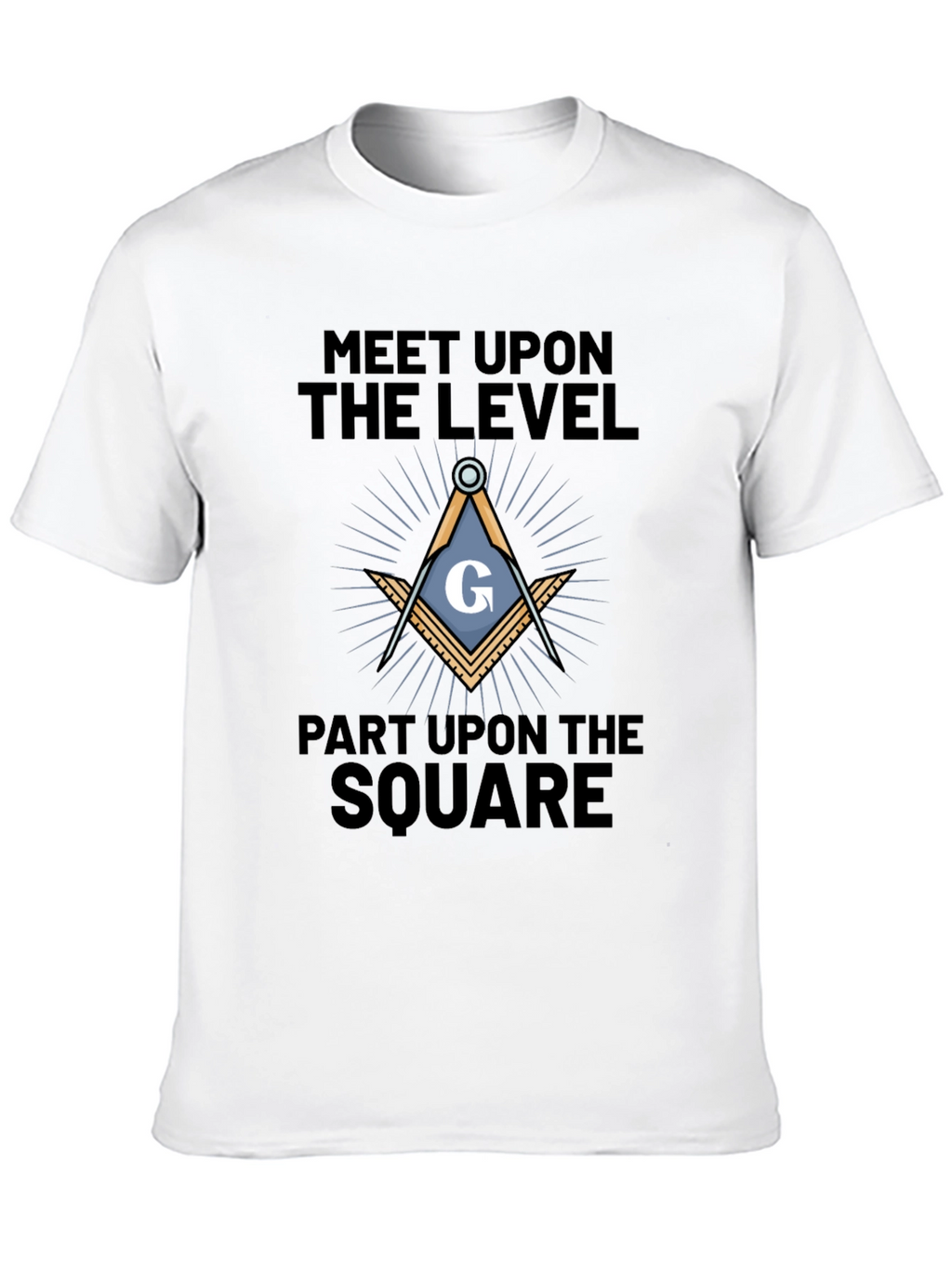 Freemason Meet Upon the Level Black T-Shirt