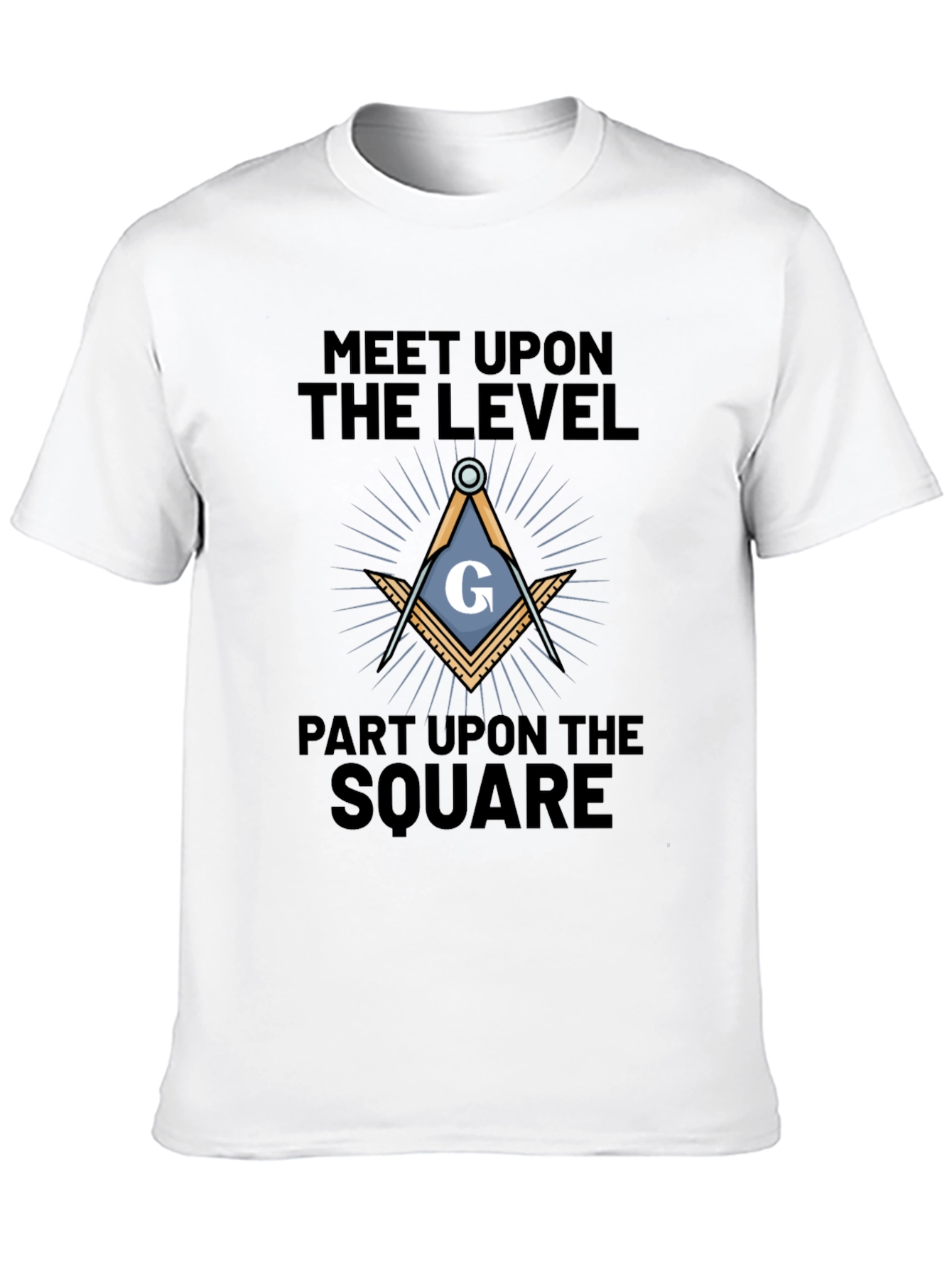 Freemason Meet Upon the Level Black T-Shirt