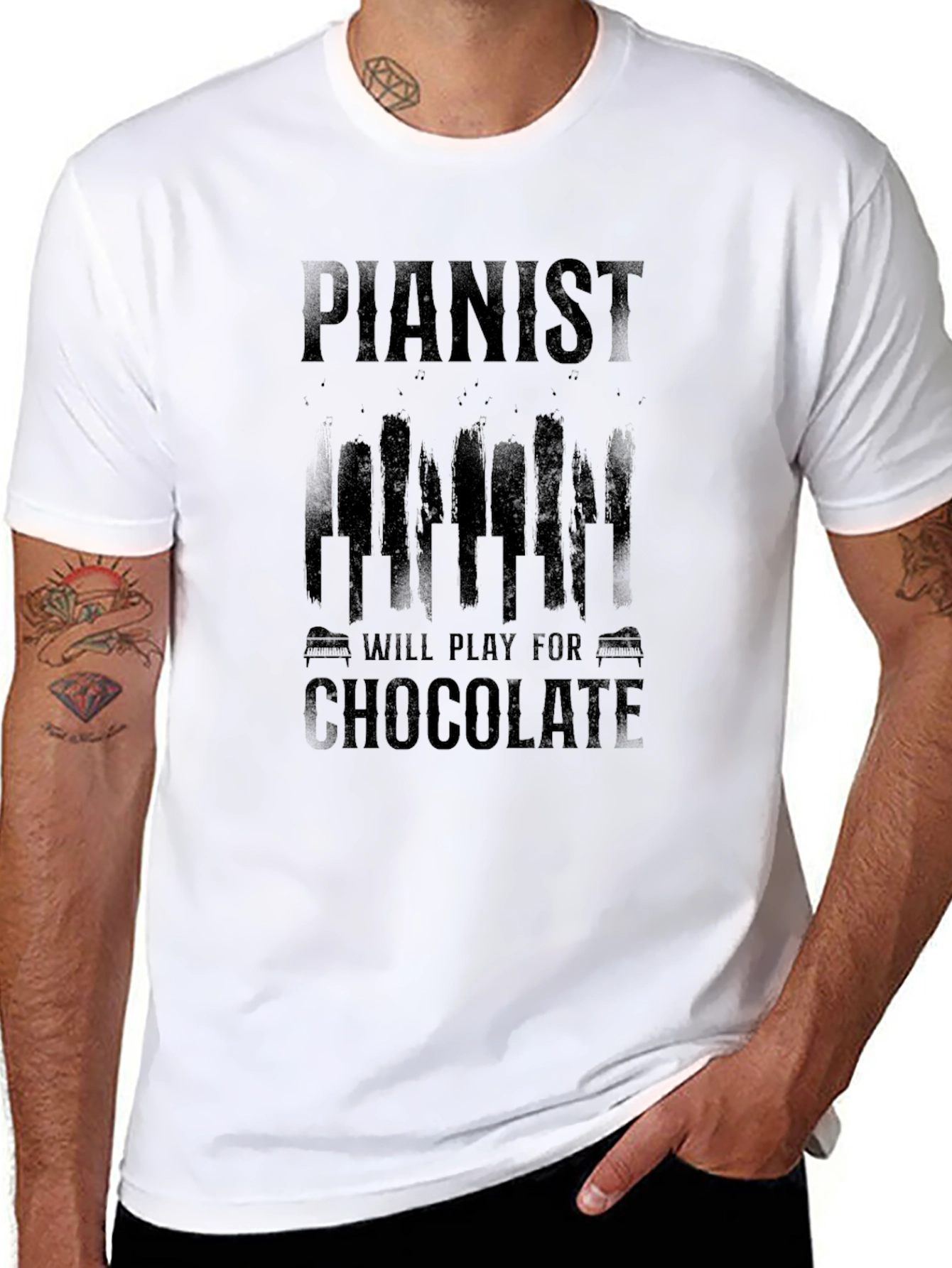 Pianist Will Play For Chocolate Black T-Shirt
