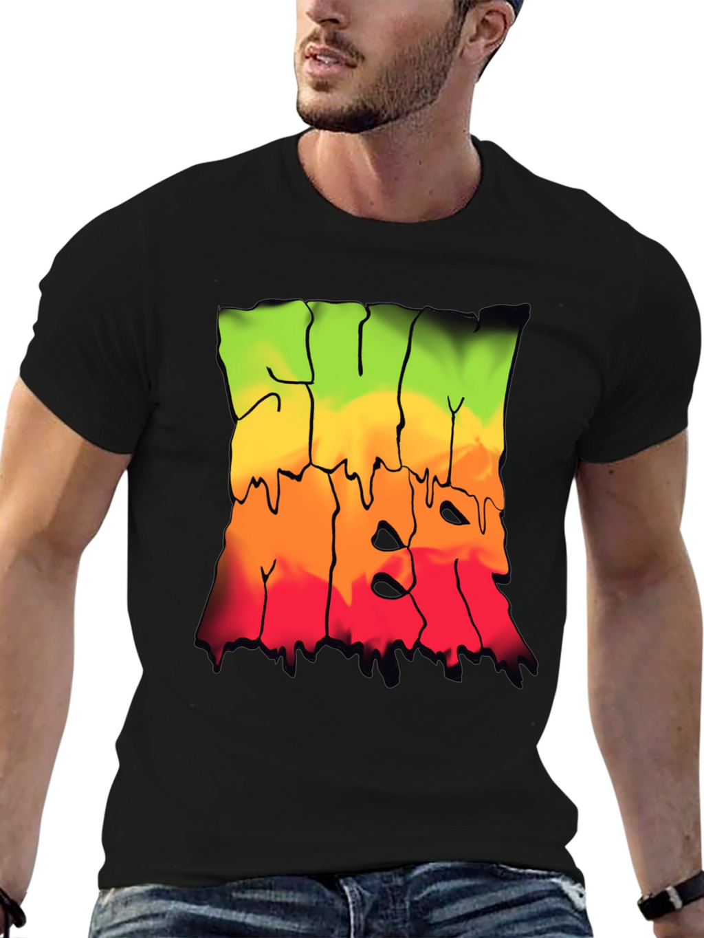 Rasta Drip Graphic Tee - Cool Streetwear Shirt
