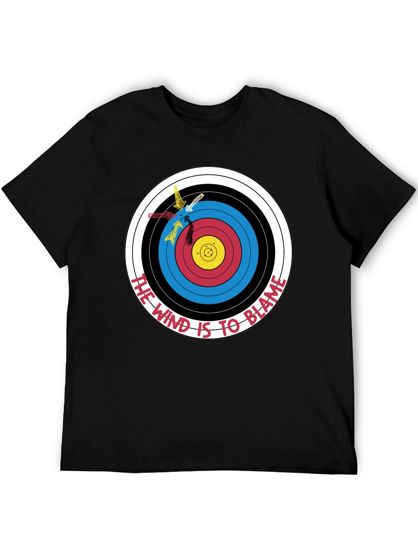 Archery Target Graphic T-Shirt - Funny Blame the Wind Tee