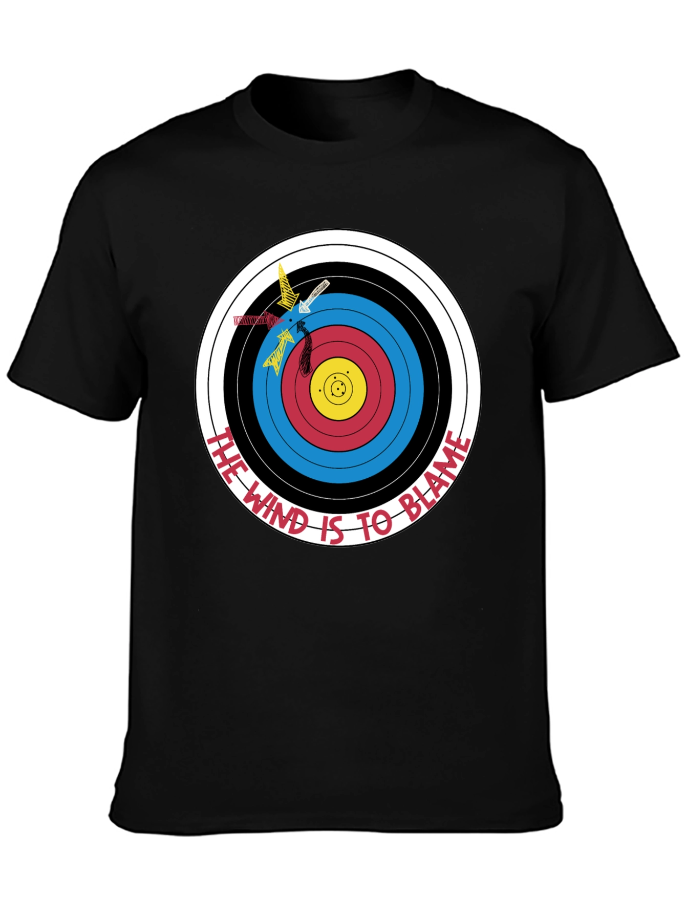 Archery Target Graphic T-Shirt - Funny Blame the Wind Tee