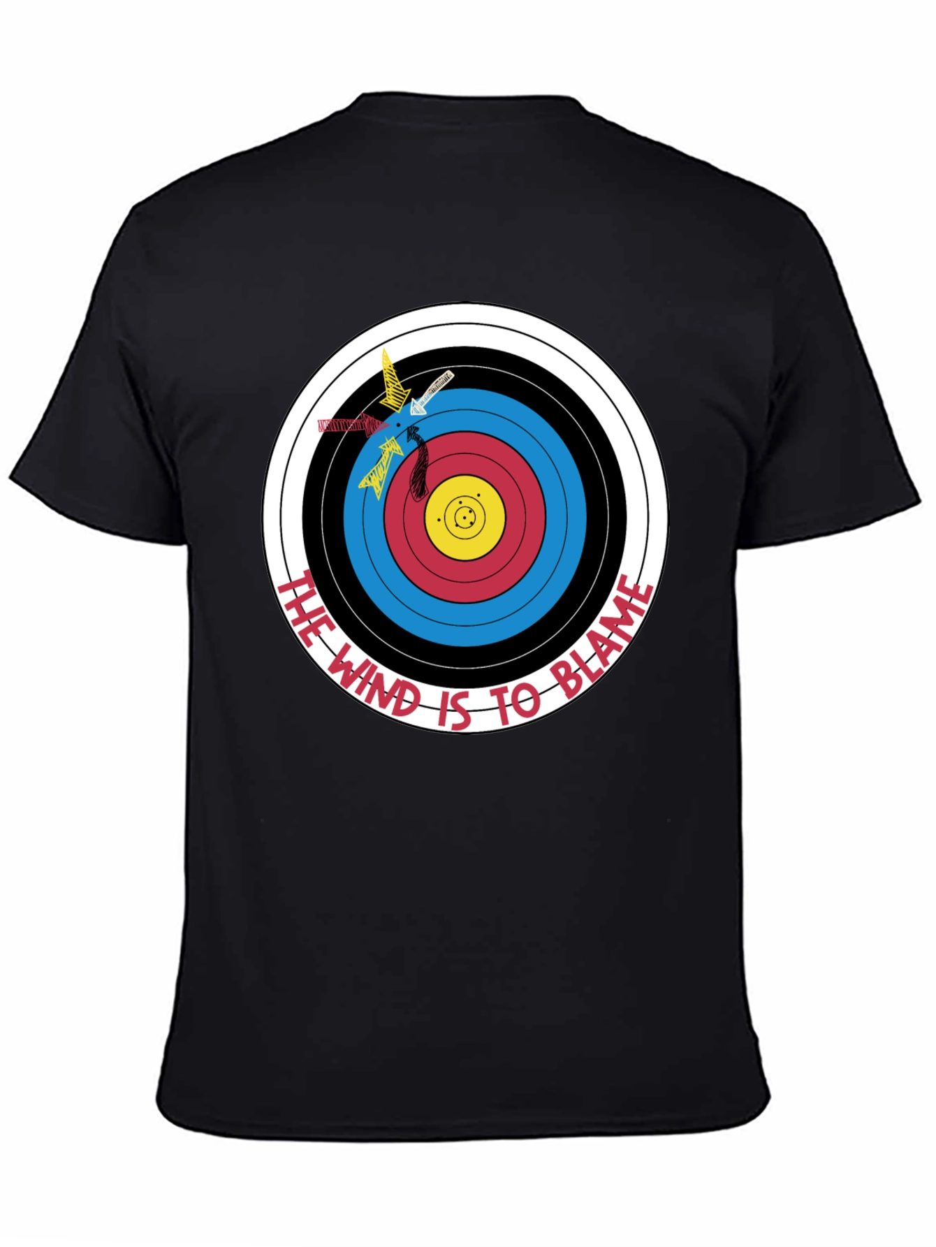 Archery Target Graphic T-Shirt - Funny Blame the Wind Tee