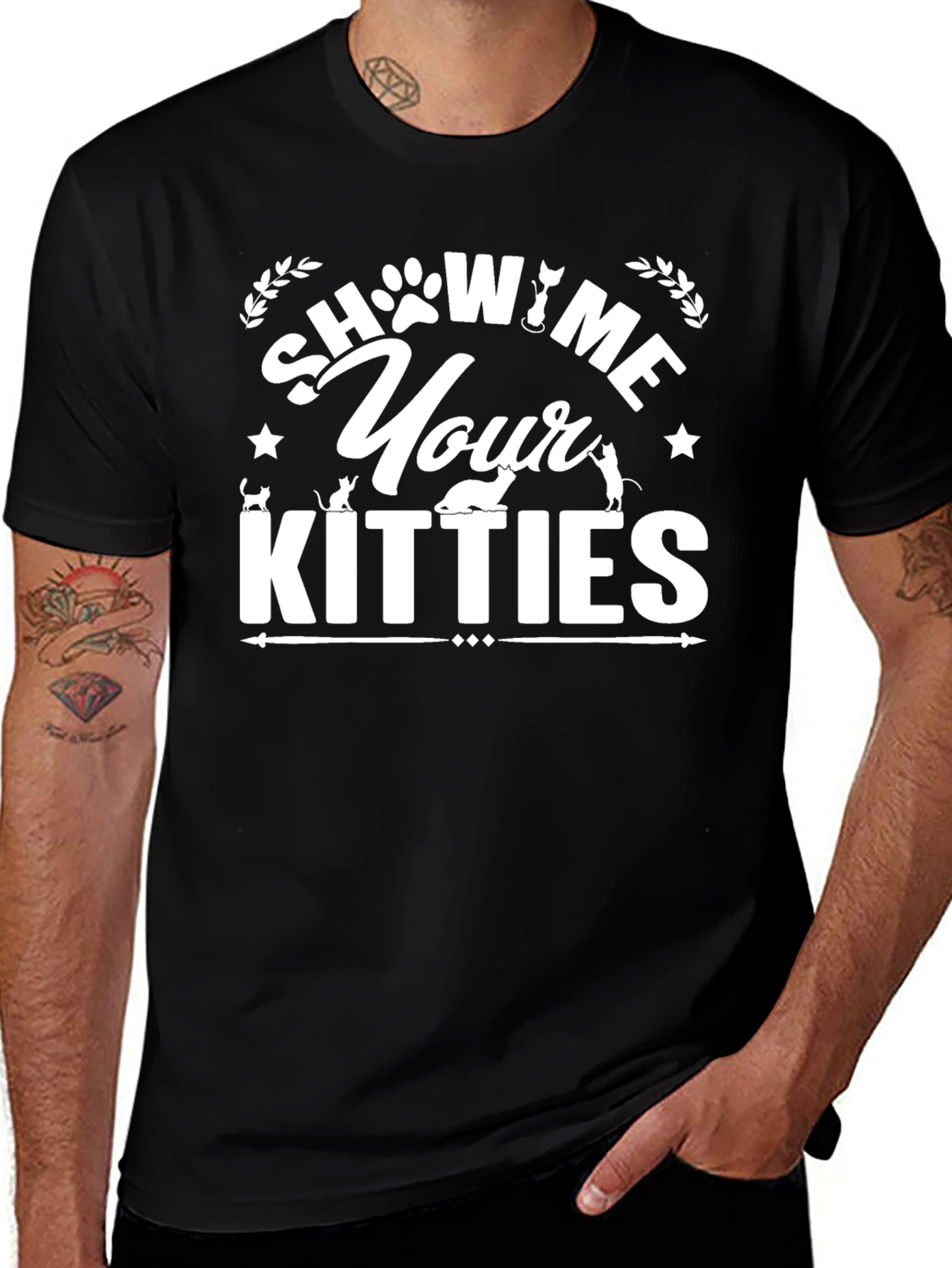 Show Me Your Kitties Graphic Tee - Novelty Cat Lover Shirt