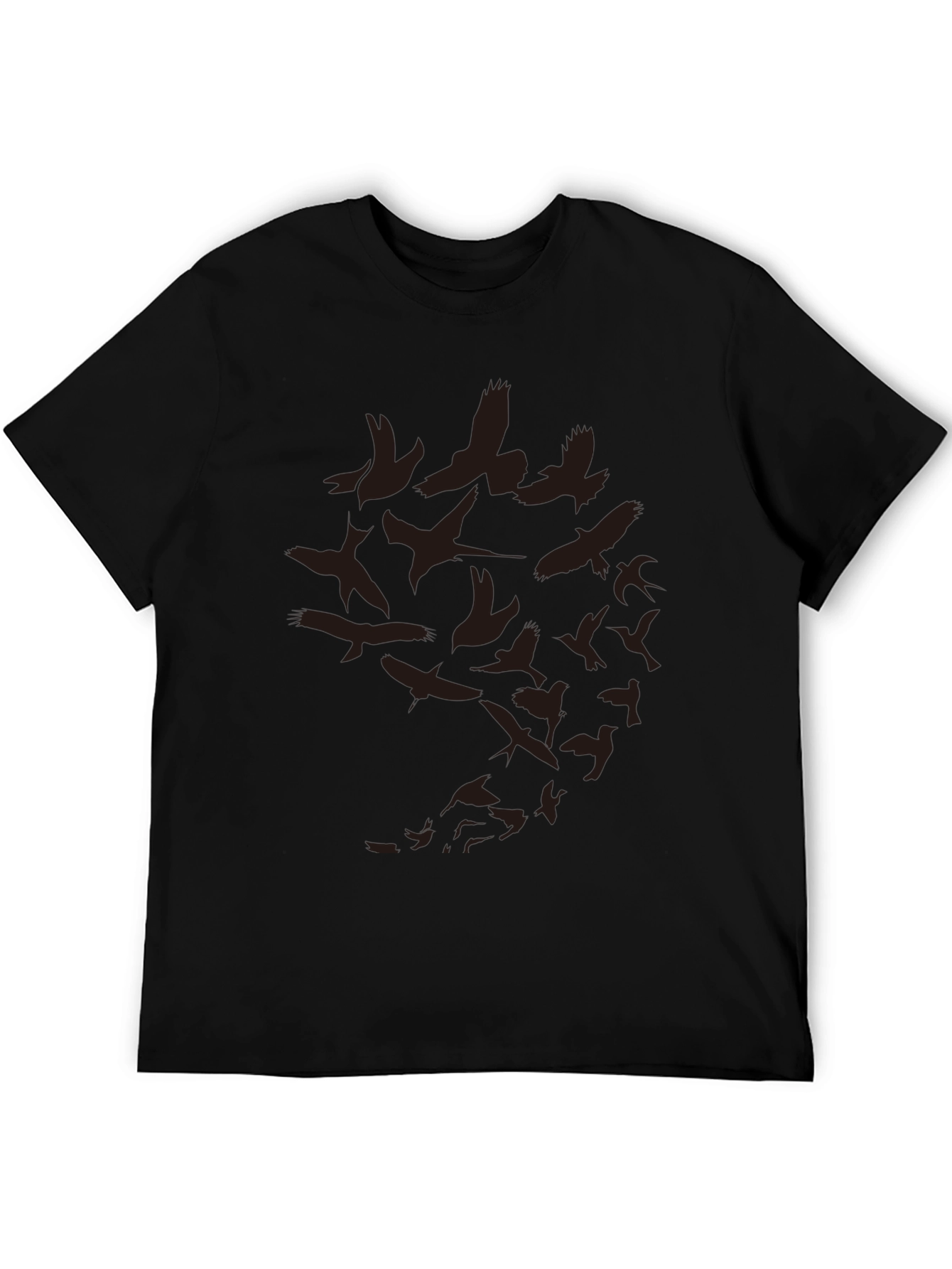 Mens Bird Print Crew Neck T-Shirt