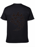 Mens Bird Print Crew Neck T-Shirt