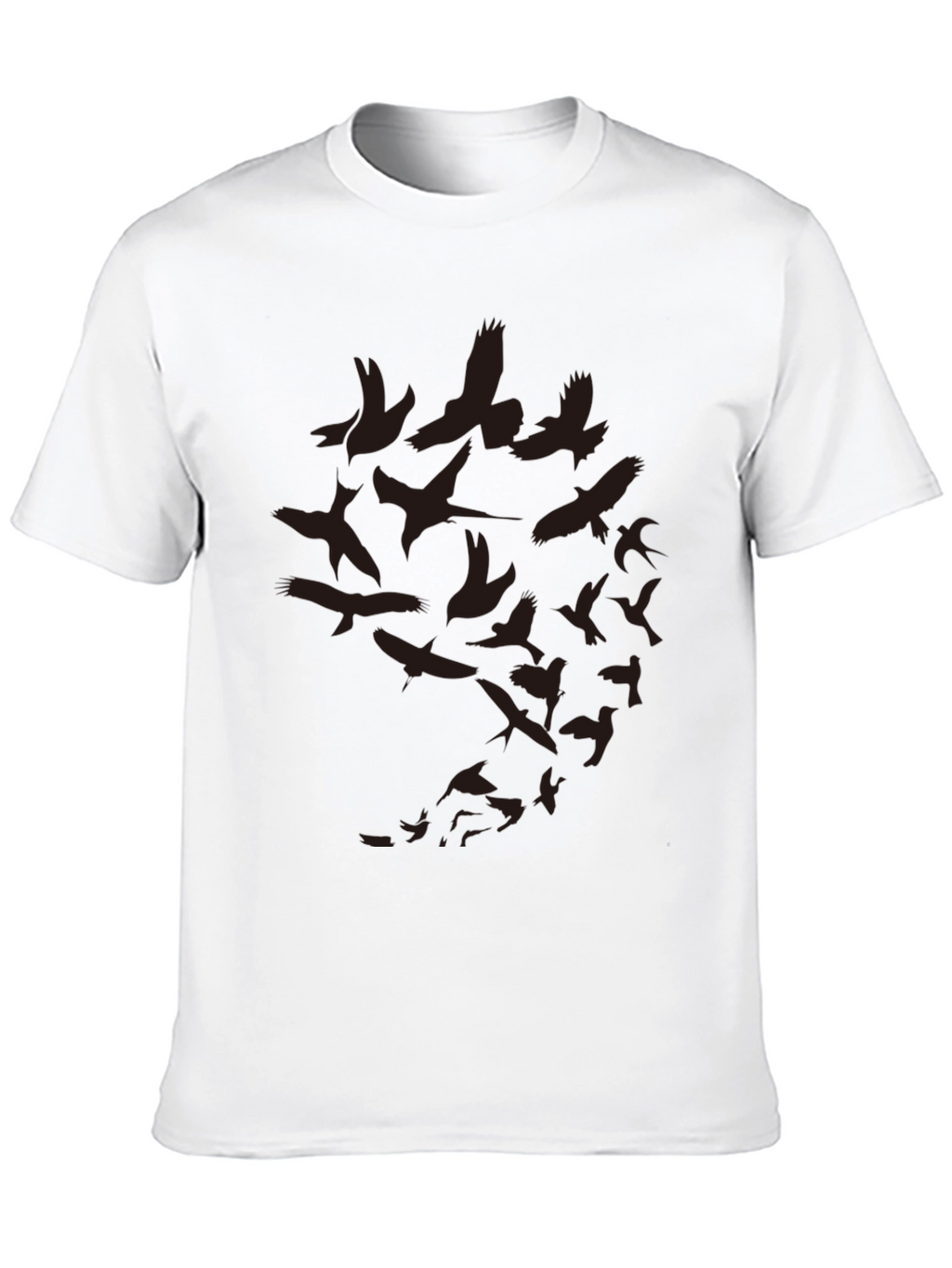 Mens Bird Print Crew Neck T-Shirt