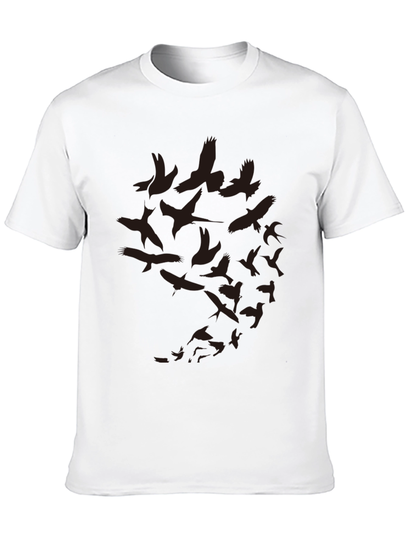 Mens Bird Print Crew Neck T-Shirt