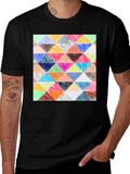 Triangular Mosaic Print T-Shirt