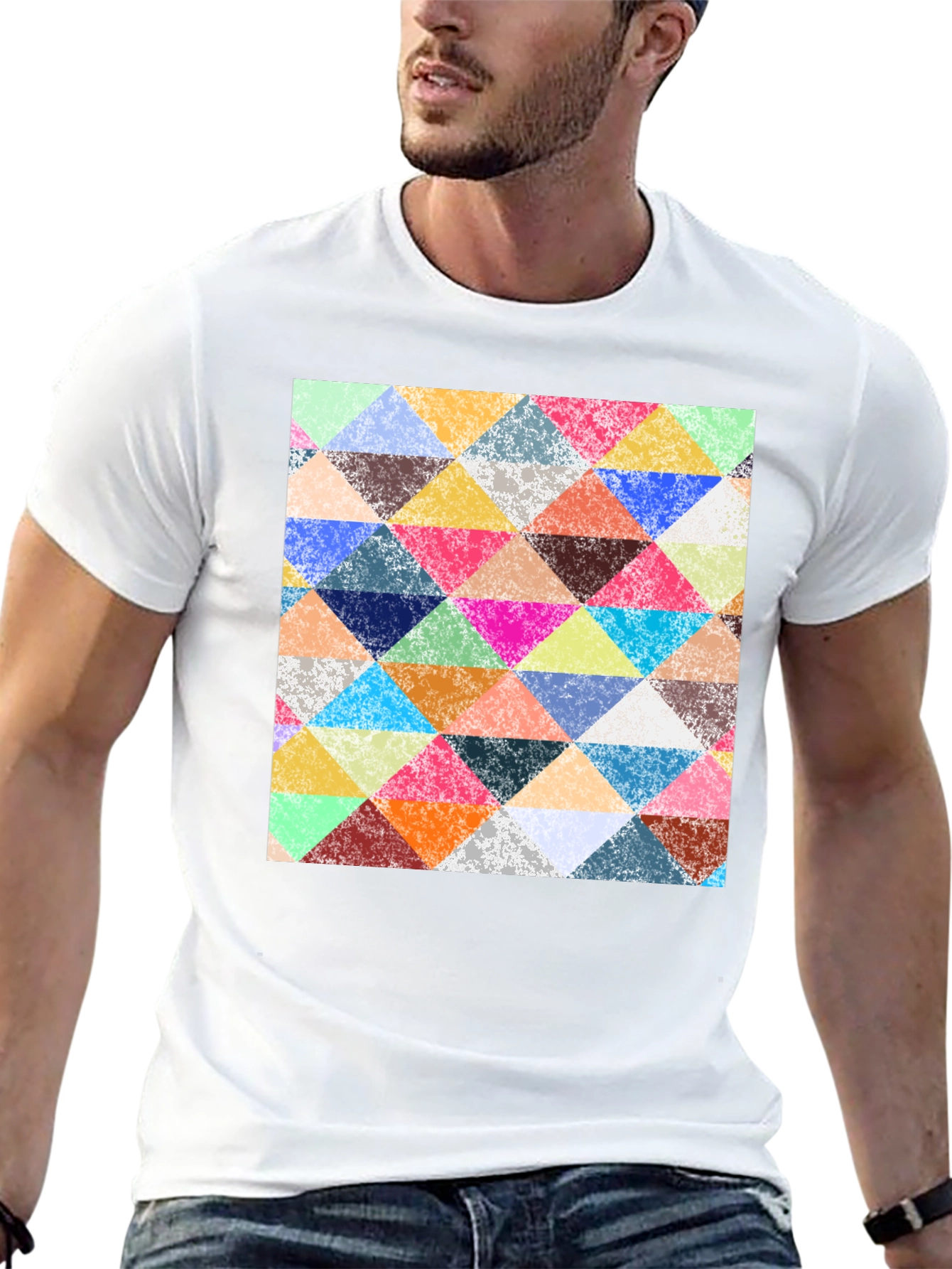 Triangular Mosaic Print T-Shirt