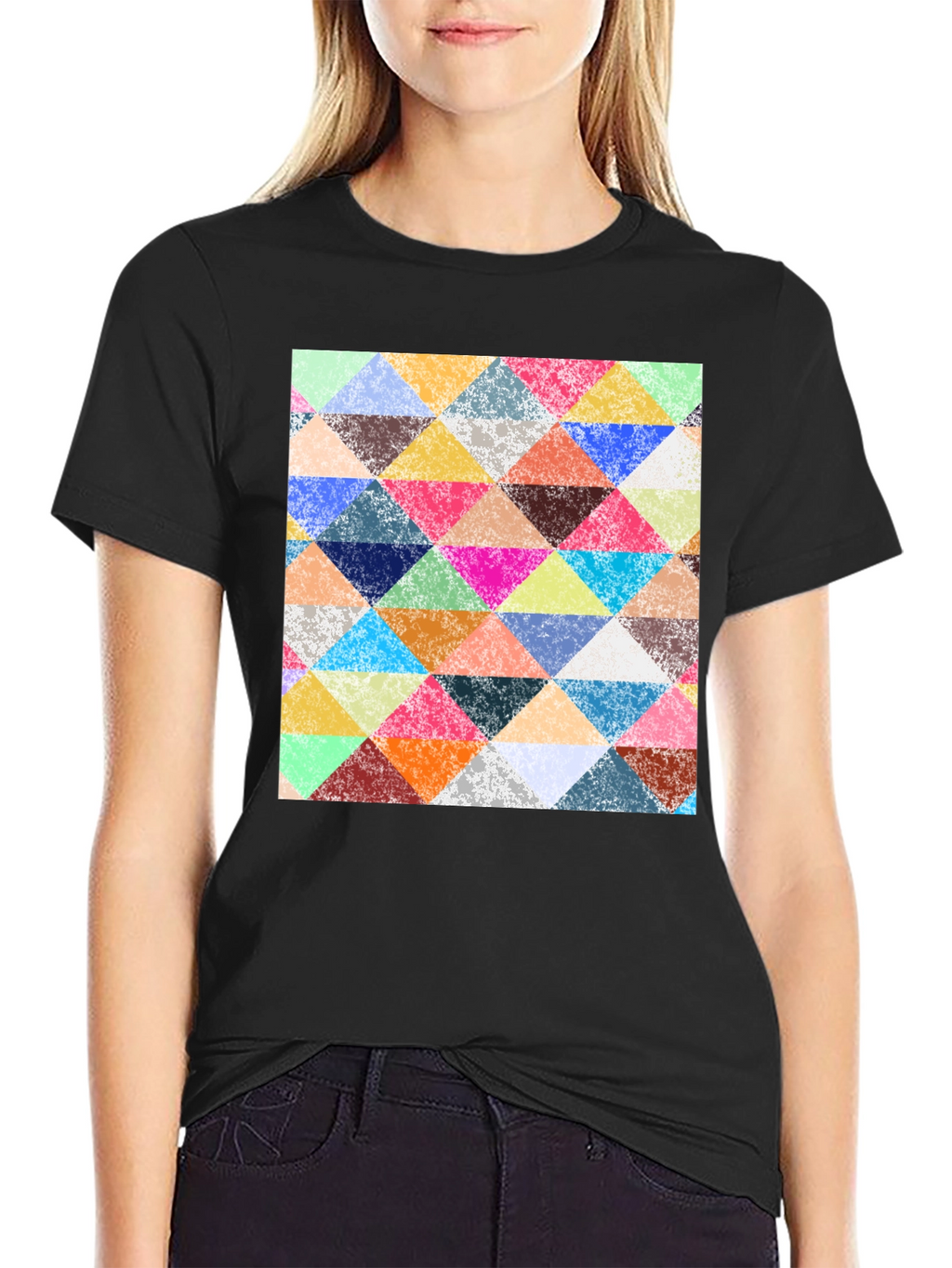 Triangular Mosaic Print T-Shirt