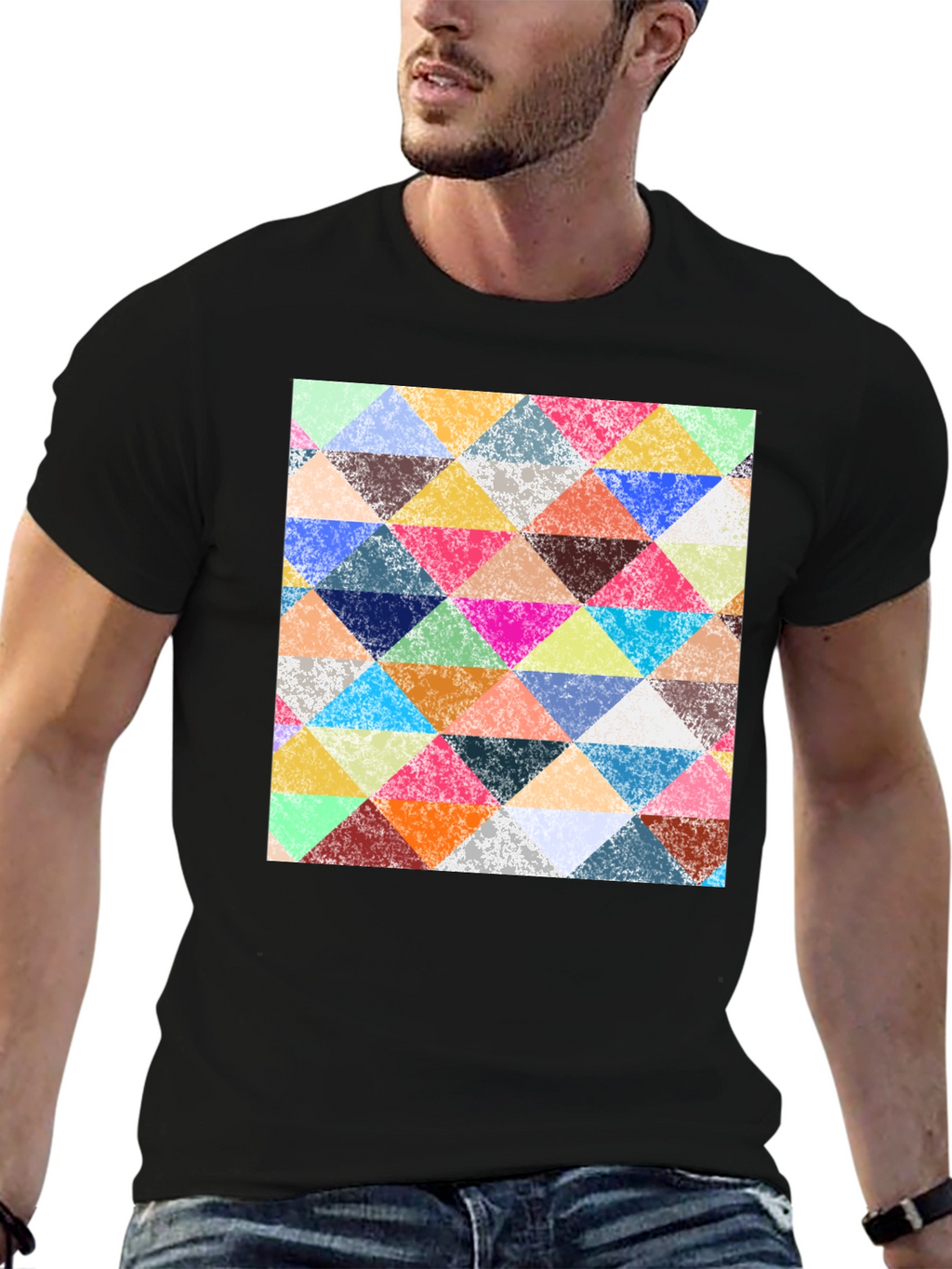 Triangular Mosaic Print T-Shirt