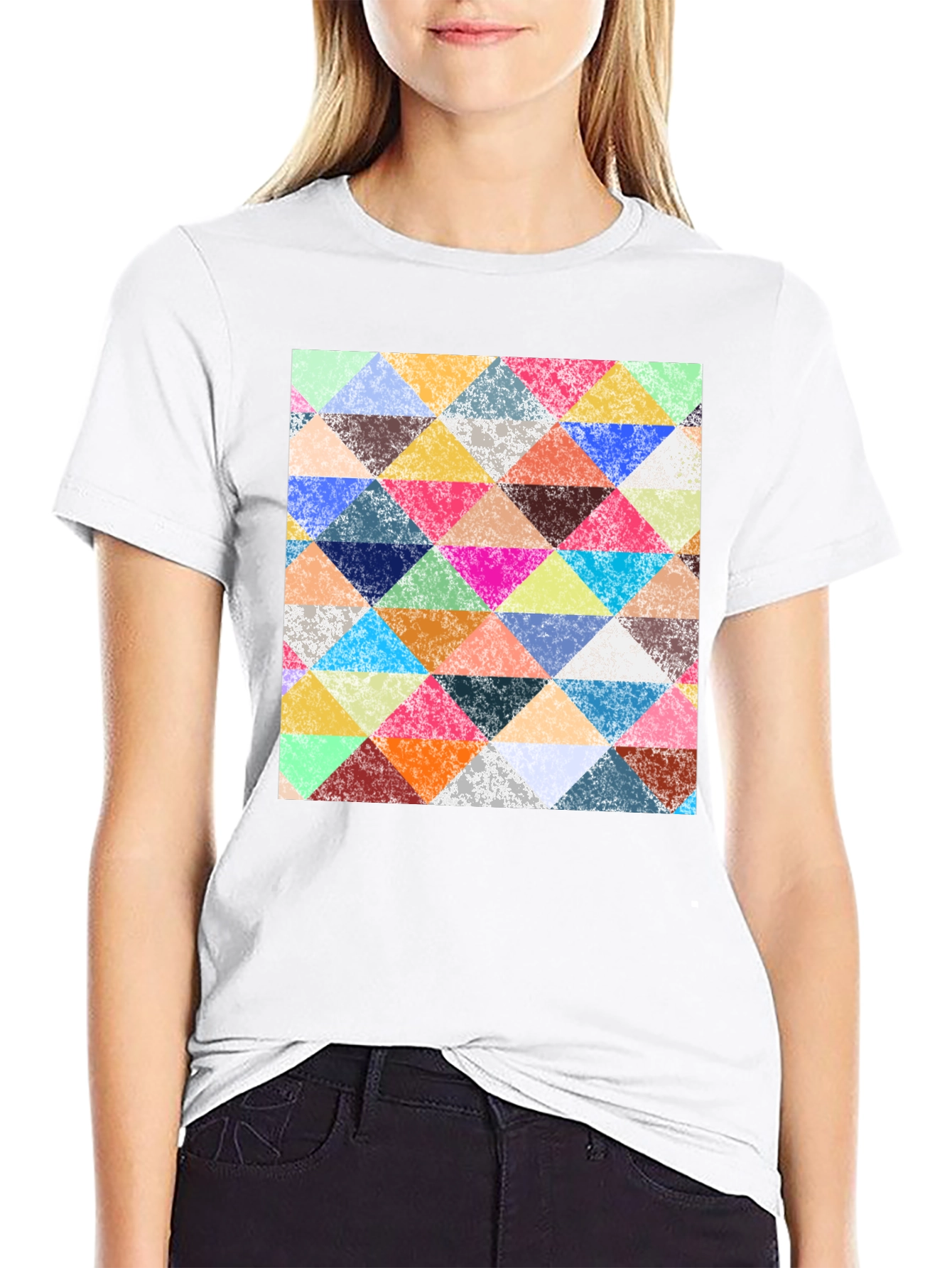 Triangular Mosaic Print T-Shirt