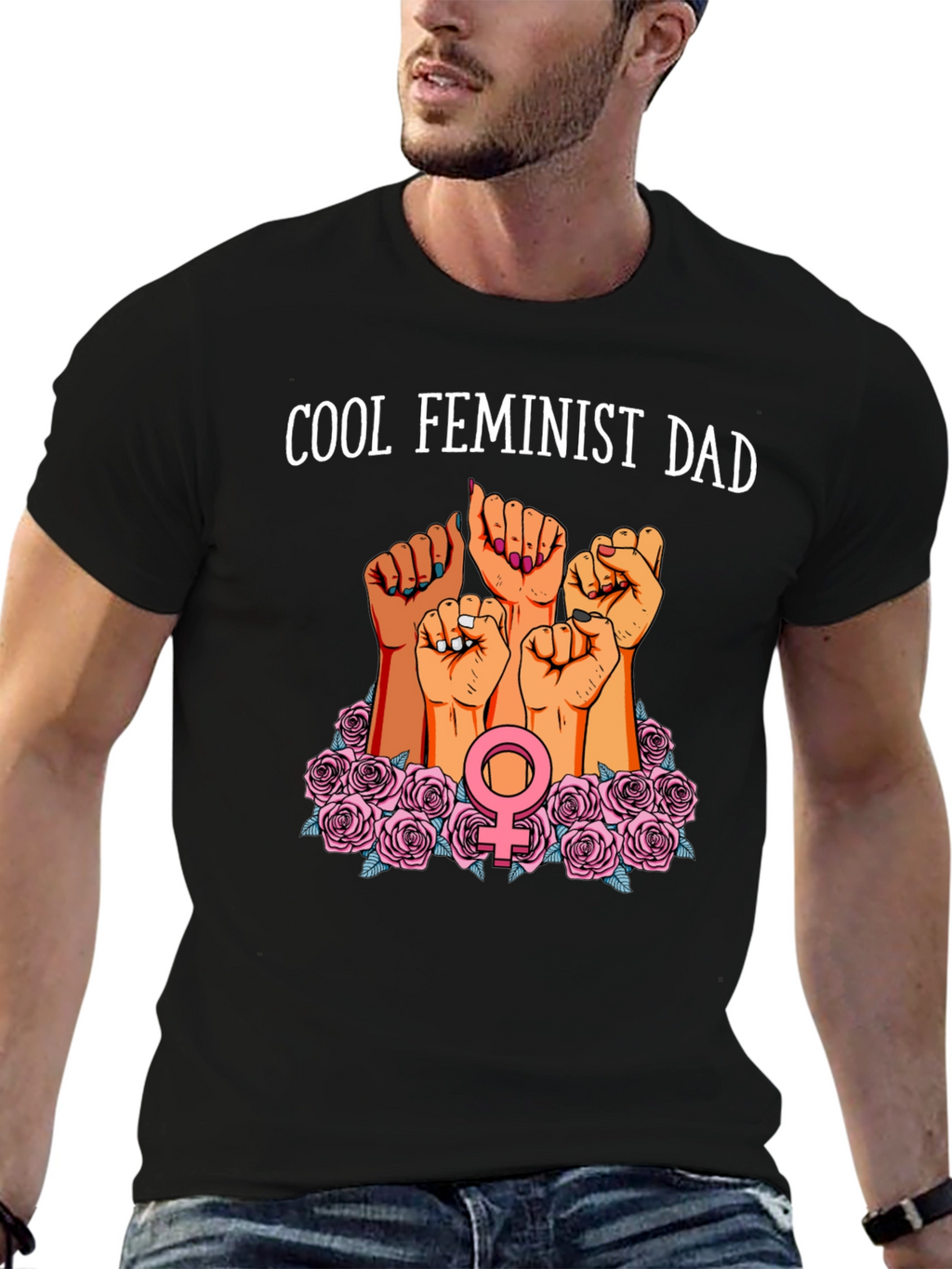 Cool Feminist Dad Graphic T-Shirt