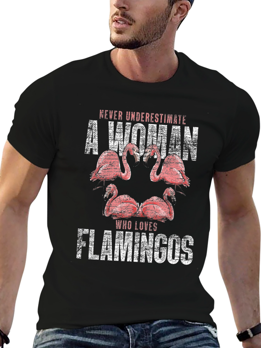 Flamingo Lover Graphic Tee - Never Underestimate