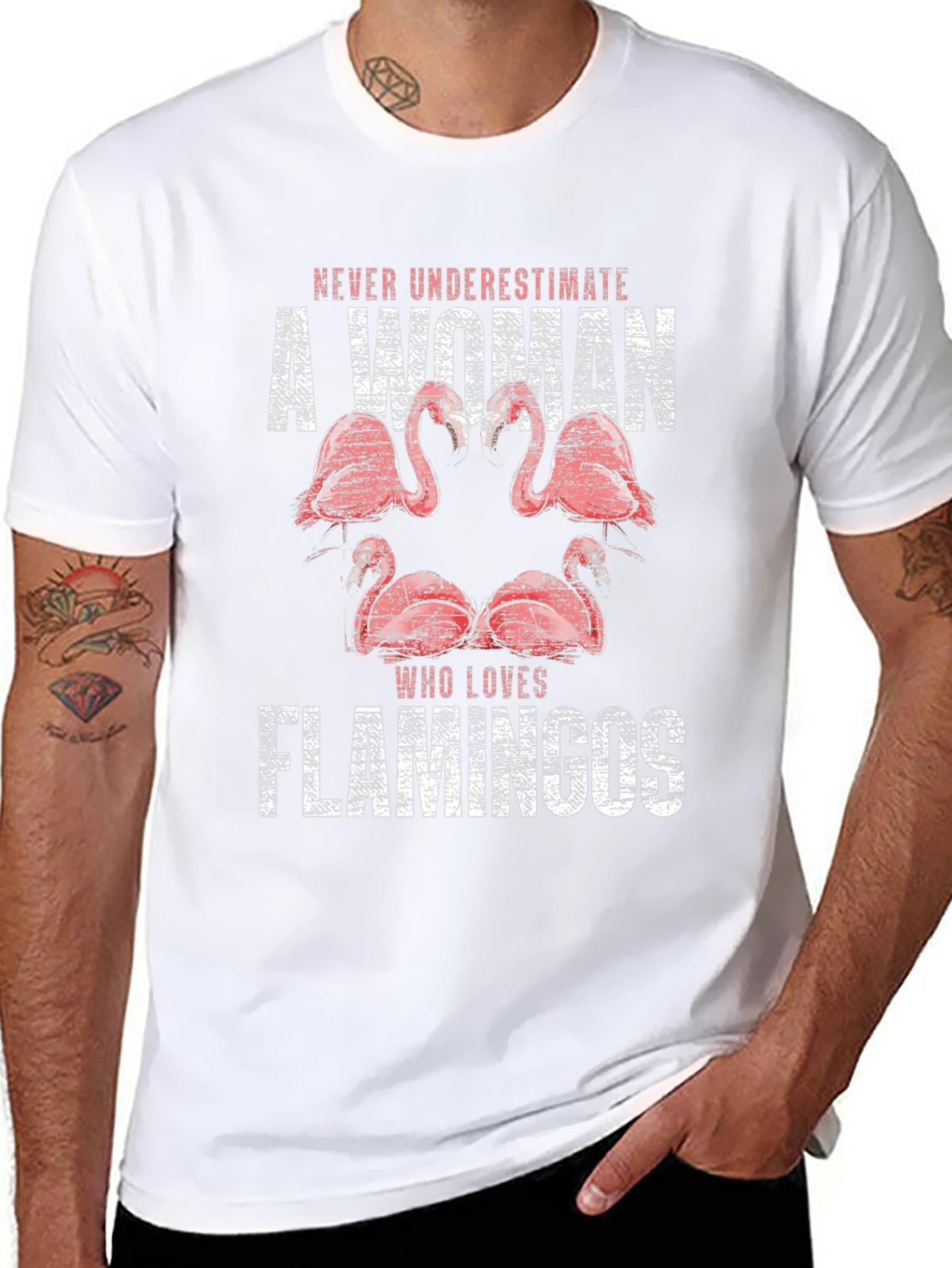 Flamingo Lover Graphic Tee - Never Underestimate