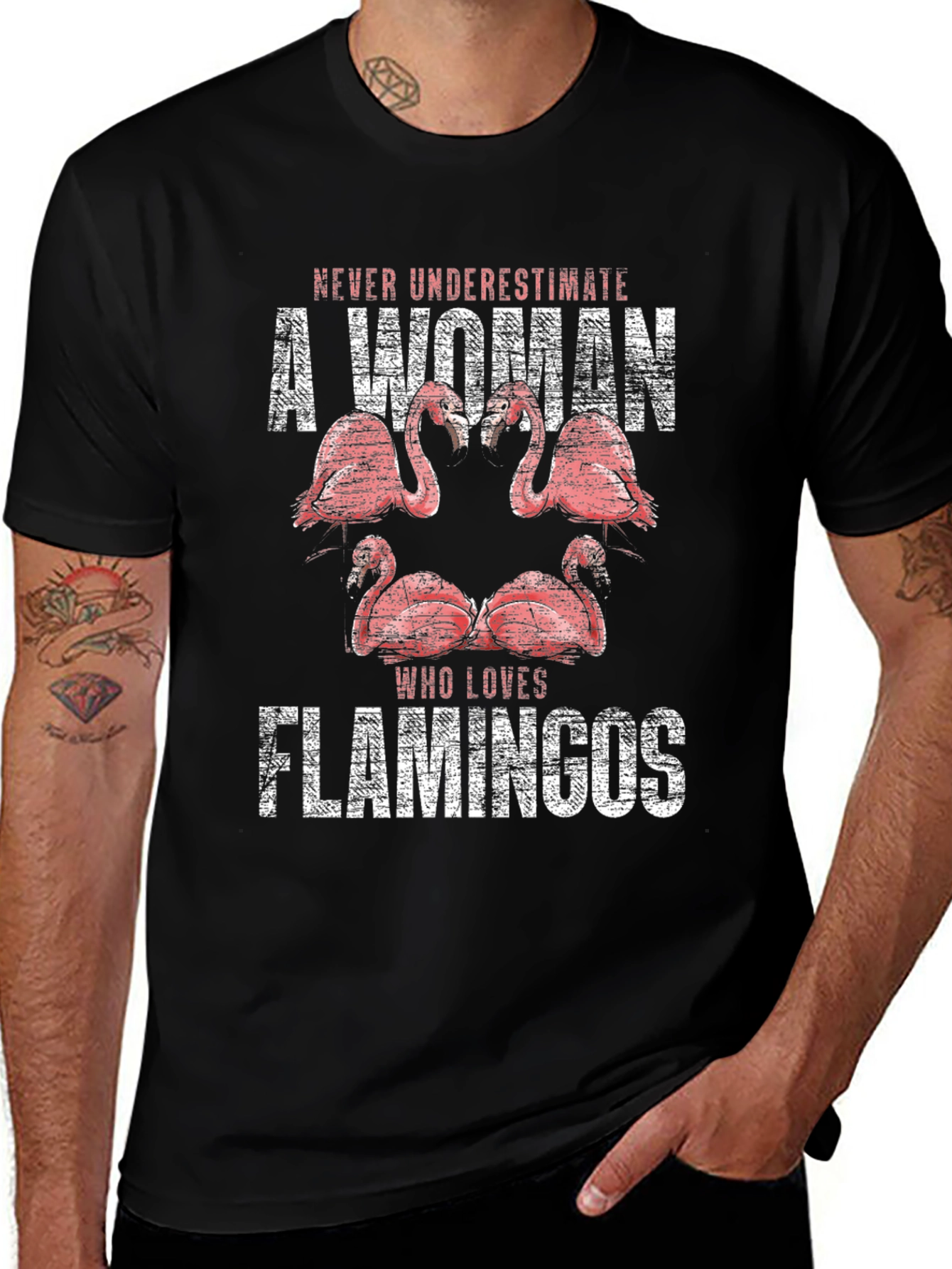 Flamingo Lover Graphic Tee - Never Underestimate