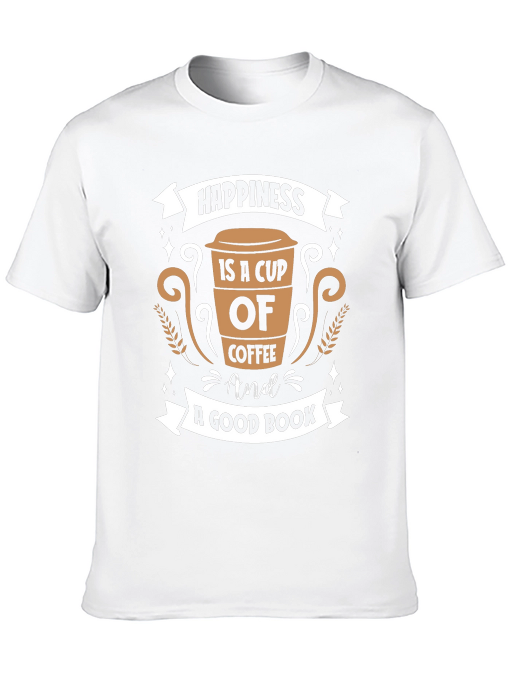 Coffee and Book Lovers T-Shirt - Happiness Design