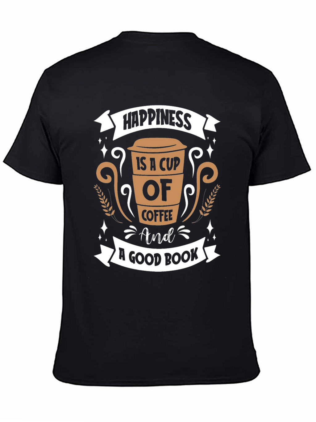 Coffee and Book Lovers T-Shirt - Happiness Design