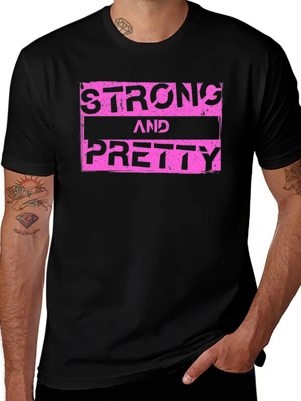 Strong & Pretty Graphic T-Shirt - Black