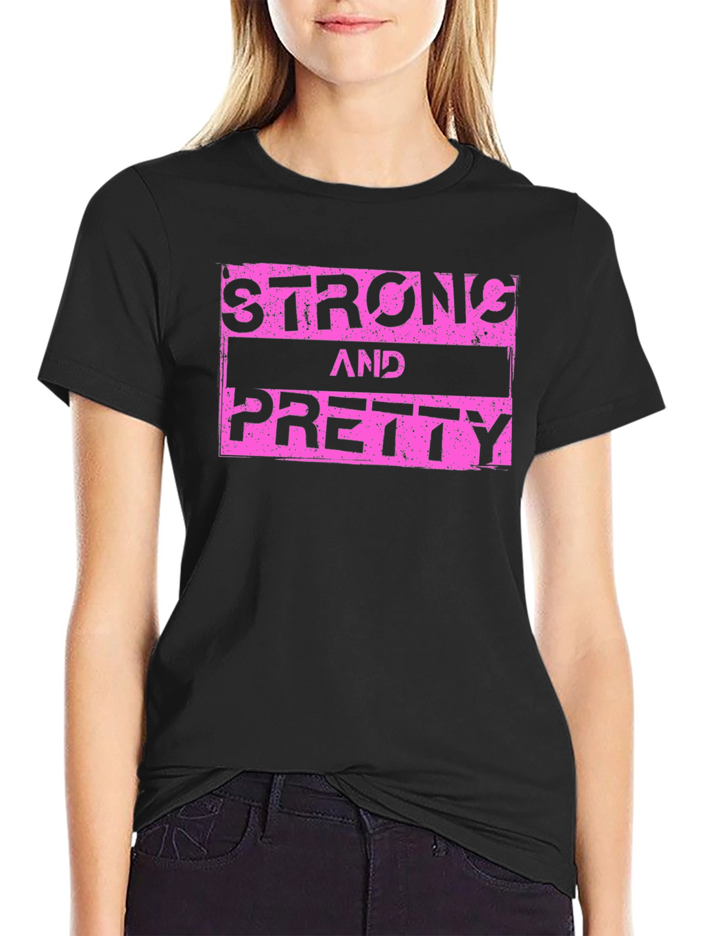 Strong & Pretty Graphic T-Shirt - Black