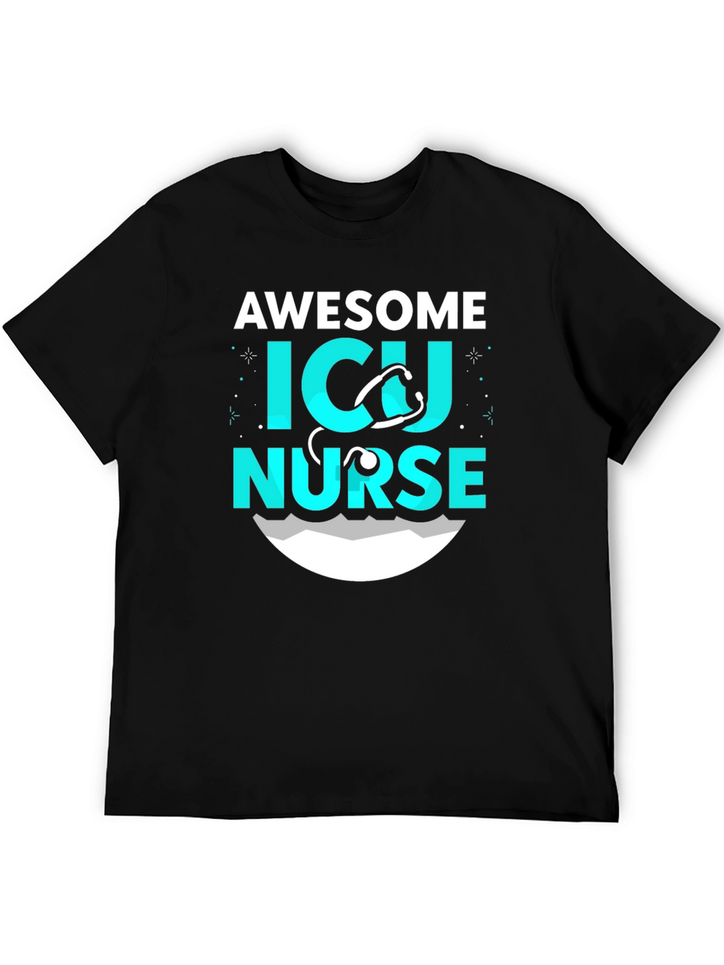 Awesome ICU Nurse Graphic T-Shirt - Black