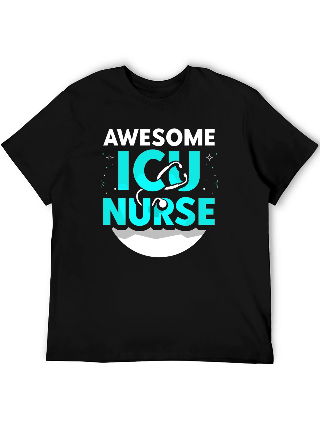 Awesome ICU Nurse Graphic T-Shirt - Black