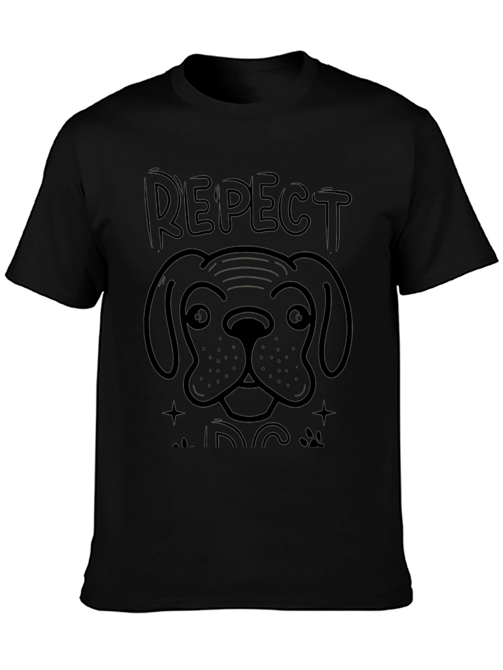 Respect the Dog Graphic T-Shirt - Black
