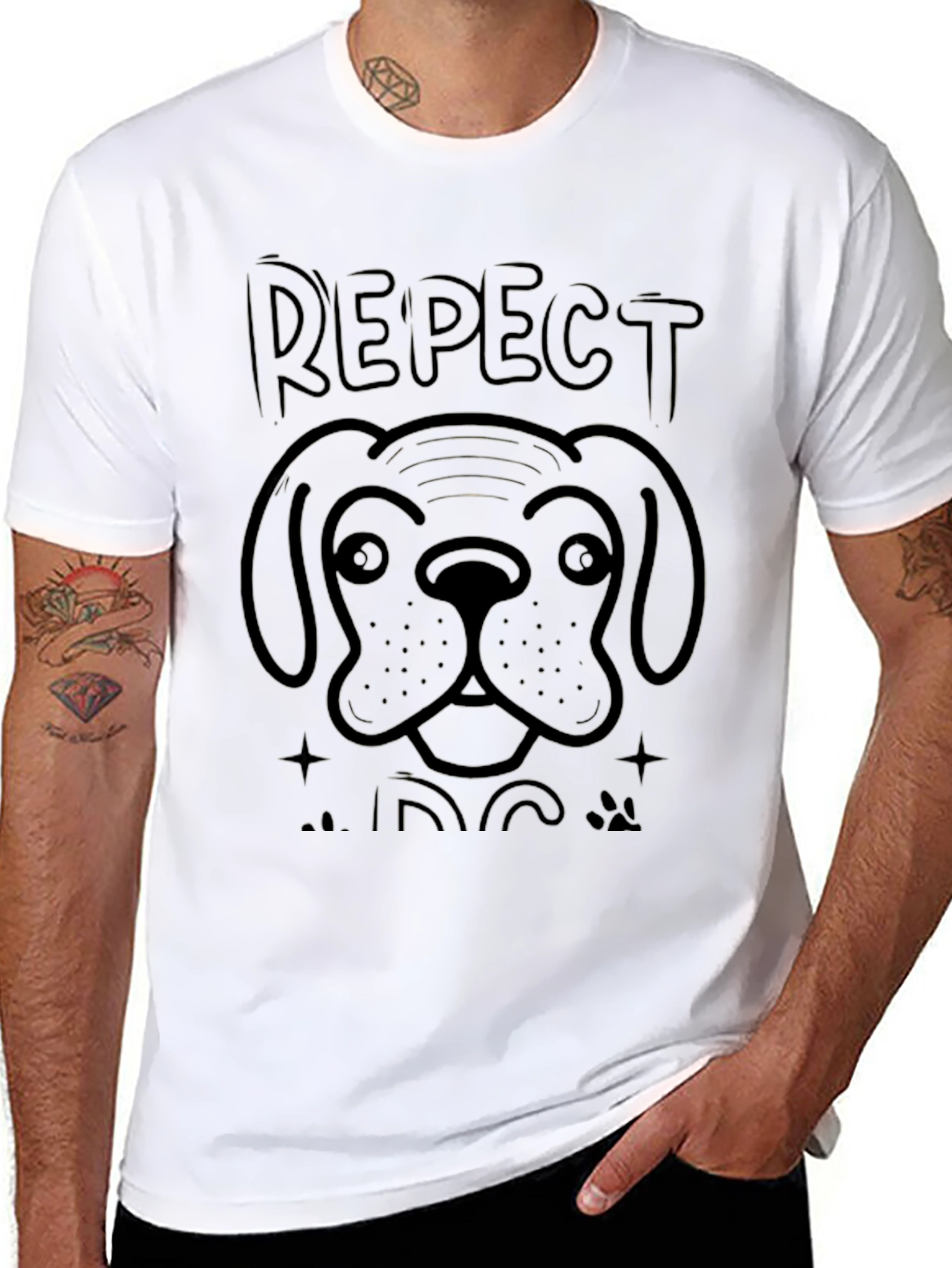 Respect the Dog Graphic T-Shirt - Black