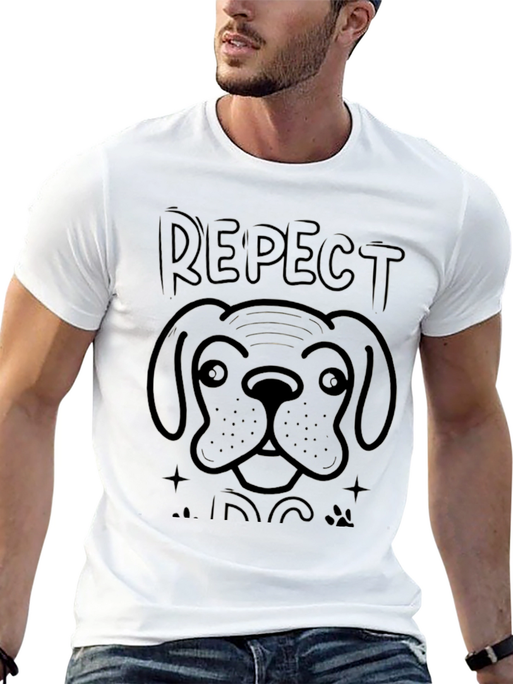 Respect the Dog Graphic T-Shirt - Black