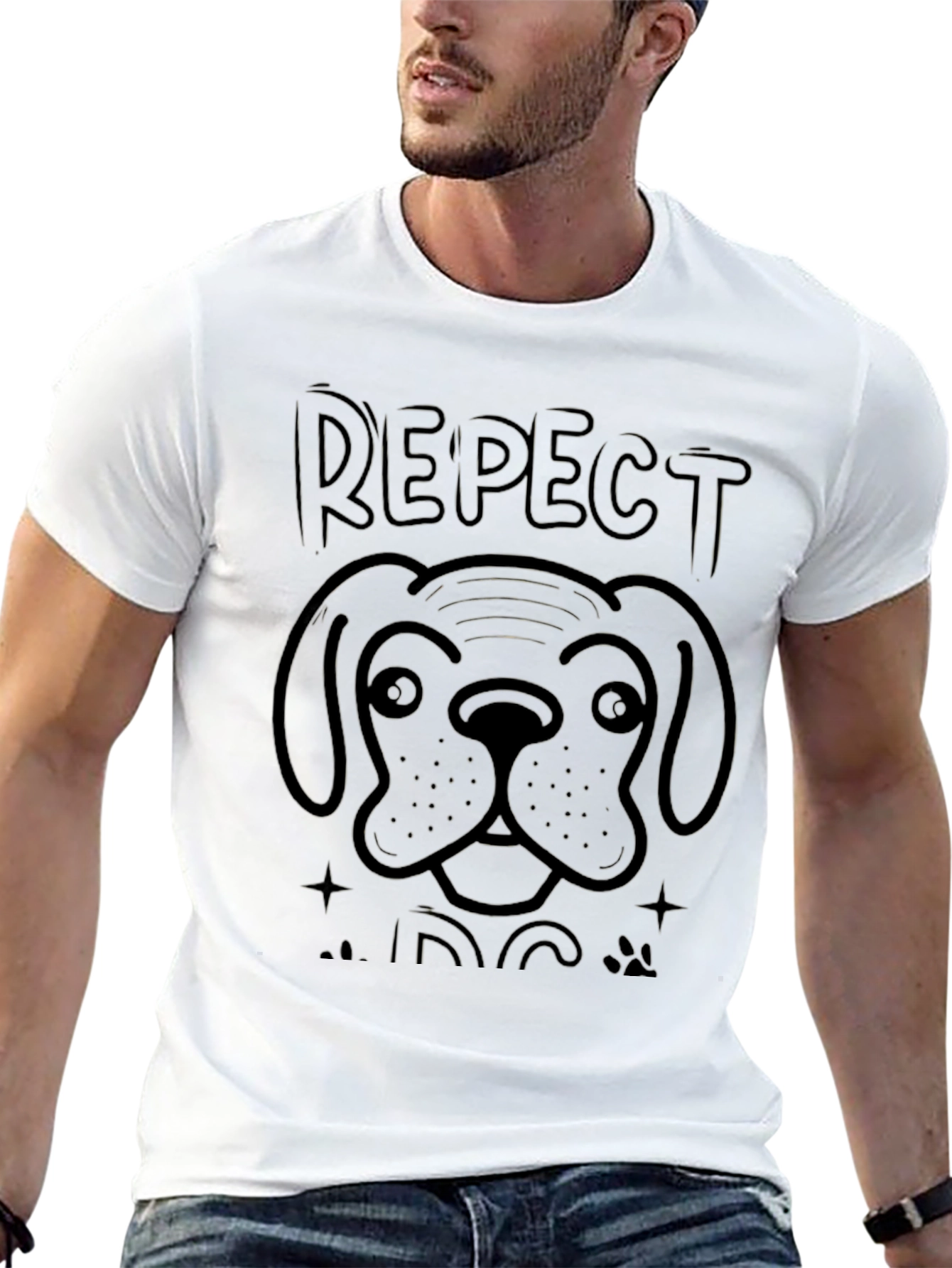 Respect the Dog Graphic T-Shirt - Black
