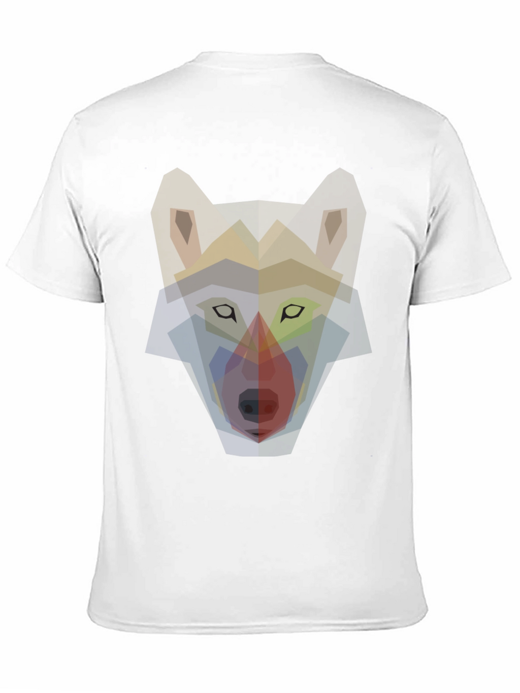 Geometric Wolf Graphic Print T-Shirt - Mens Black Tee
