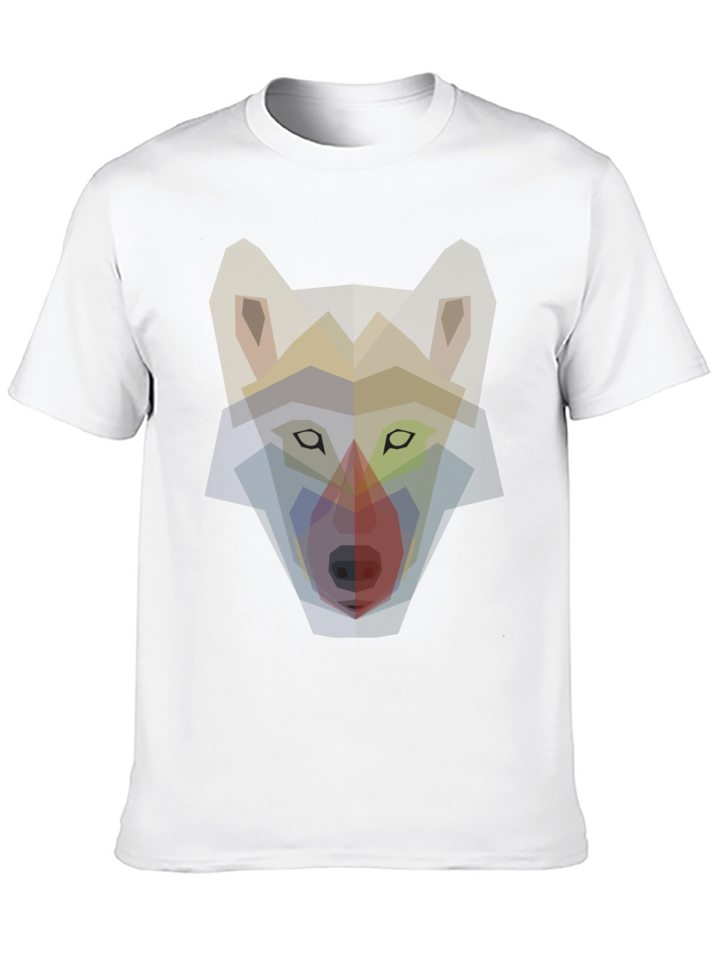 Geometric Wolf Graphic Print T-Shirt - Mens Black Tee