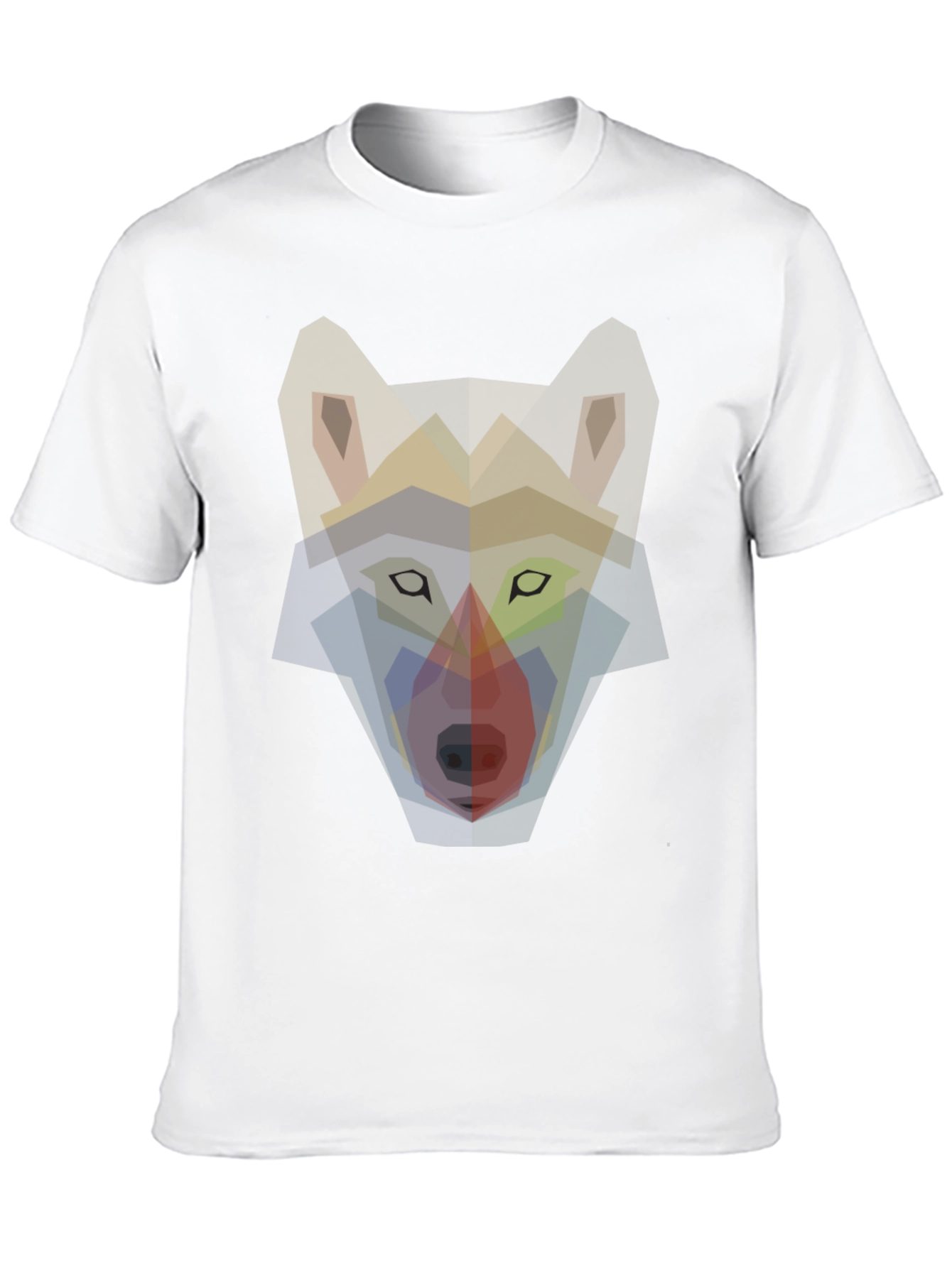 Geometric Wolf Graphic Print T-Shirt - Mens Black Tee