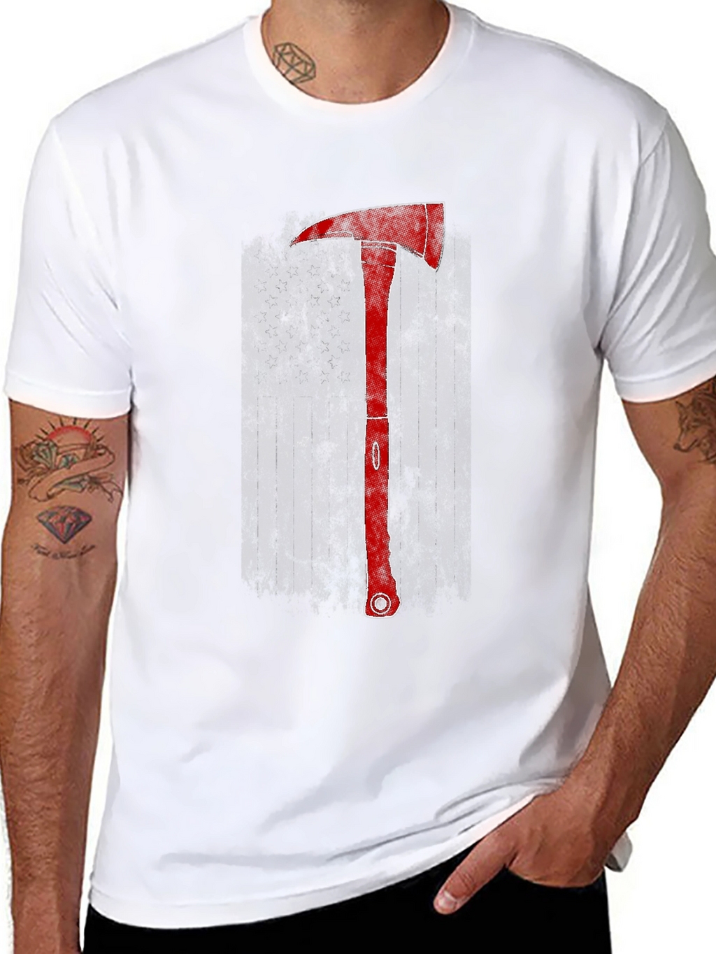 Firefighter Axe Graphic Tee - Black