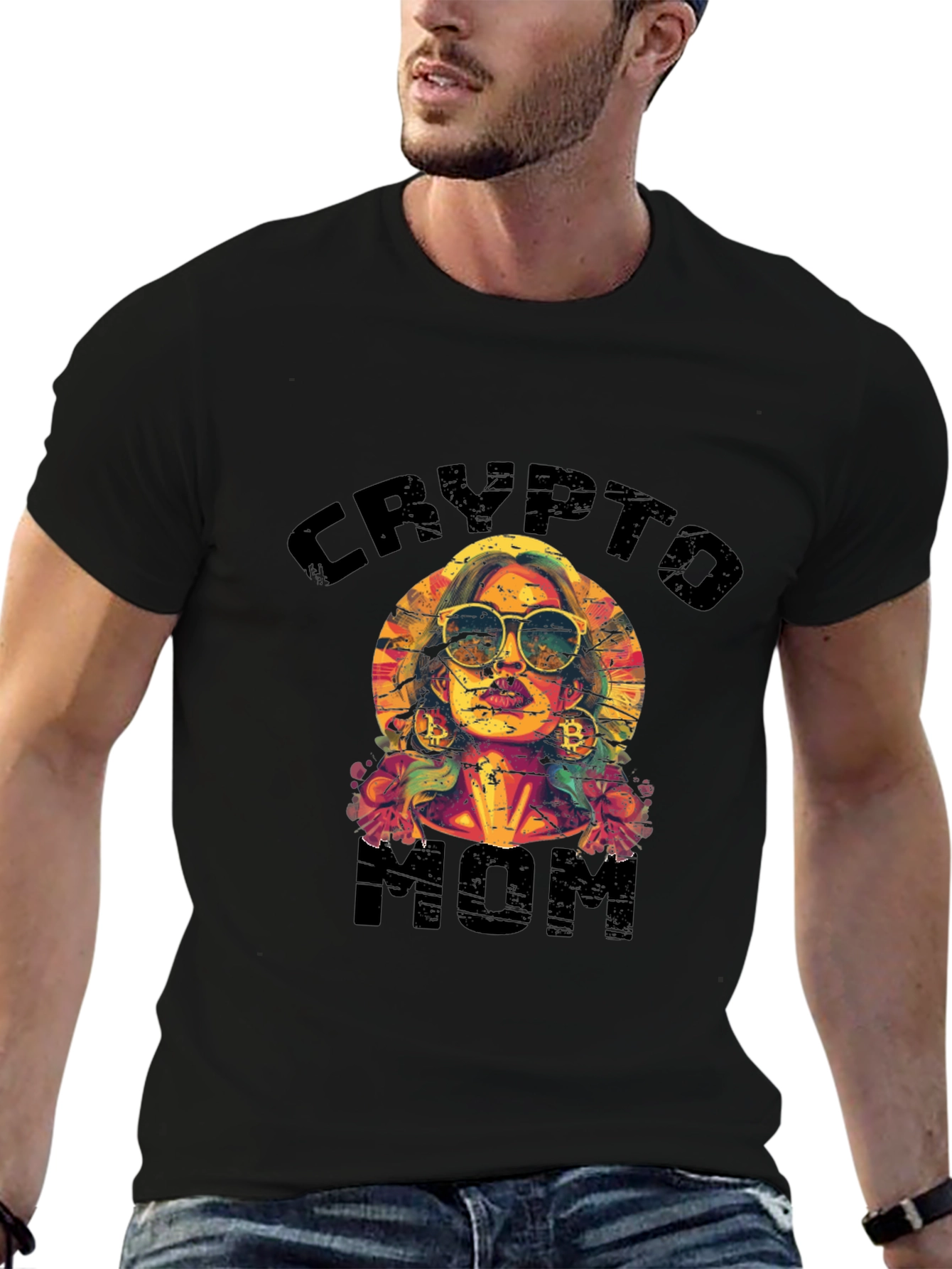 Crypto Mom Graphic T-Shirt - Cool Trendy Design