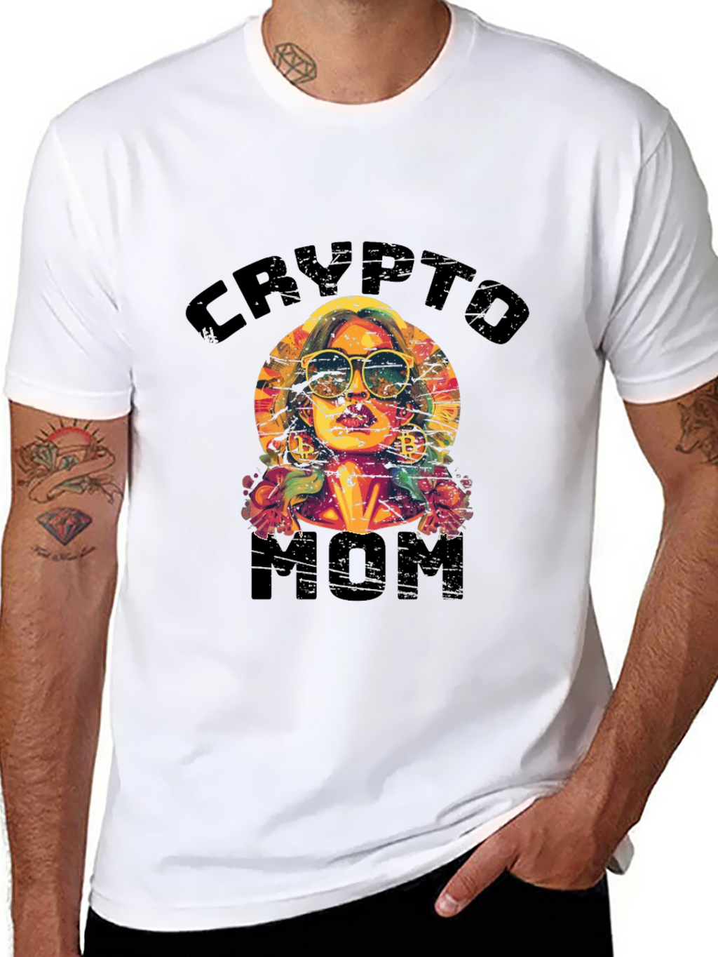 Crypto Mom Graphic T-Shirt - Cool Trendy Design