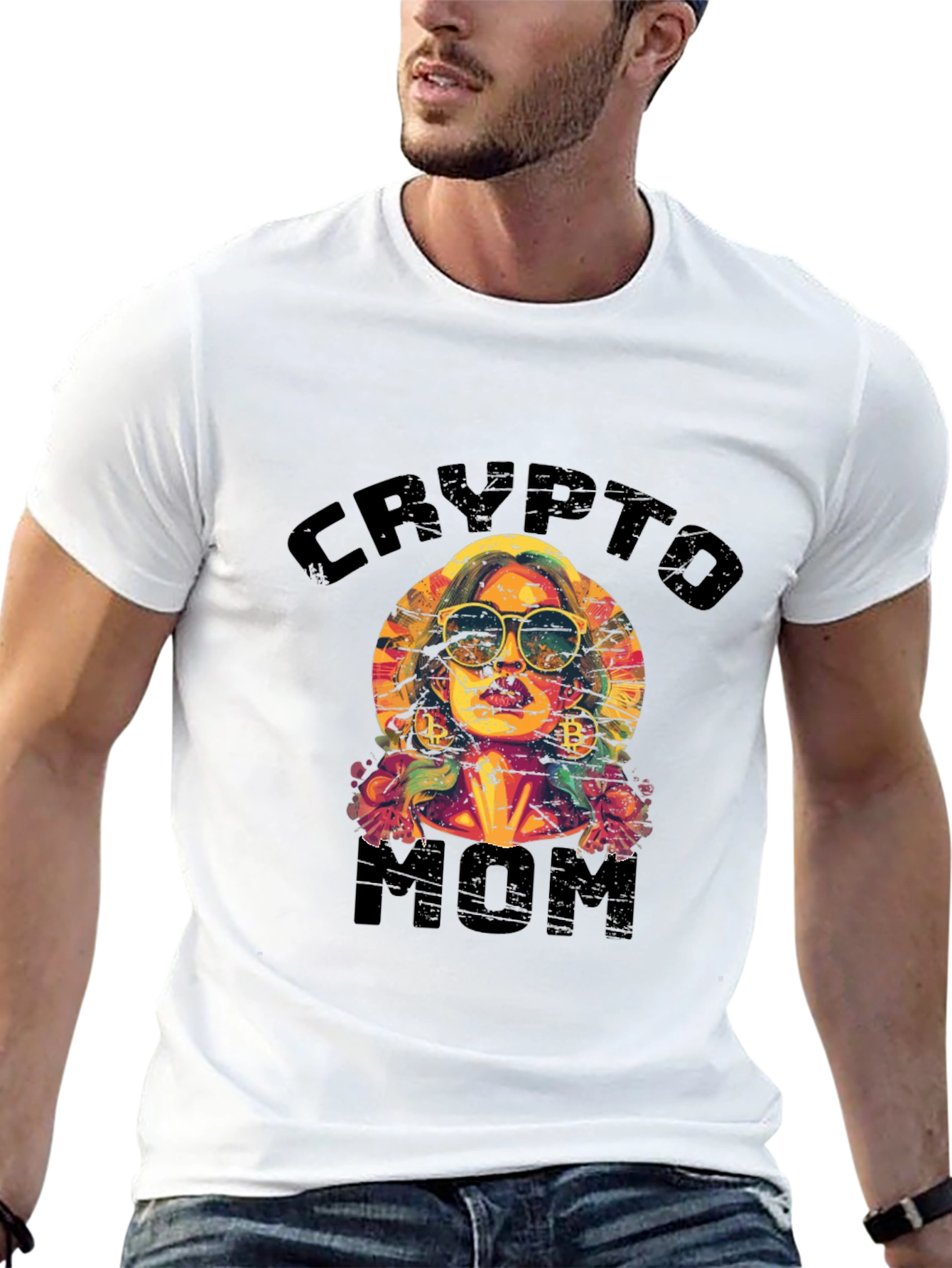 Crypto Mom Graphic T-Shirt - Cool Trendy Design
