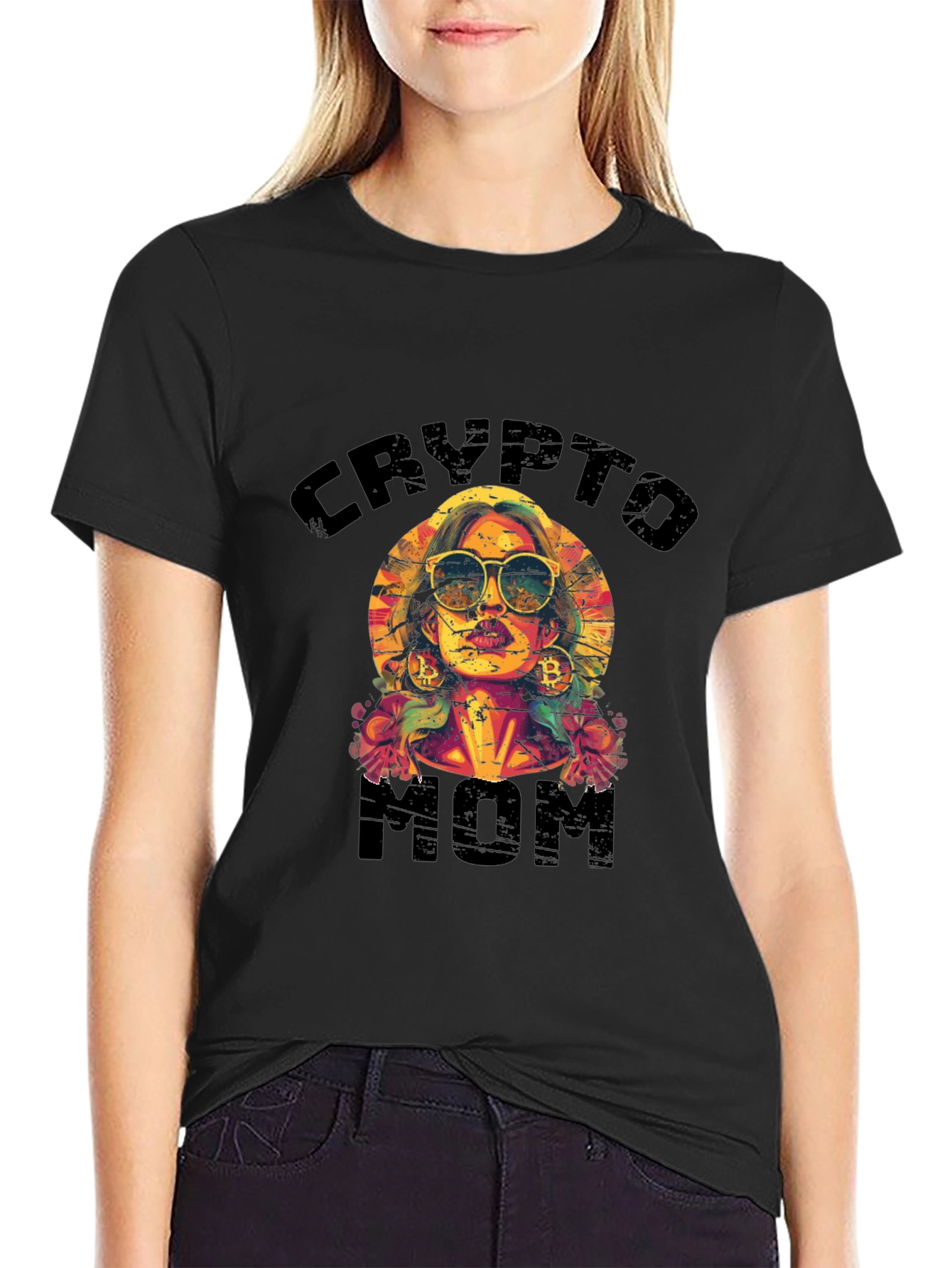 Crypto Mom Graphic T-Shirt - Cool Trendy Design