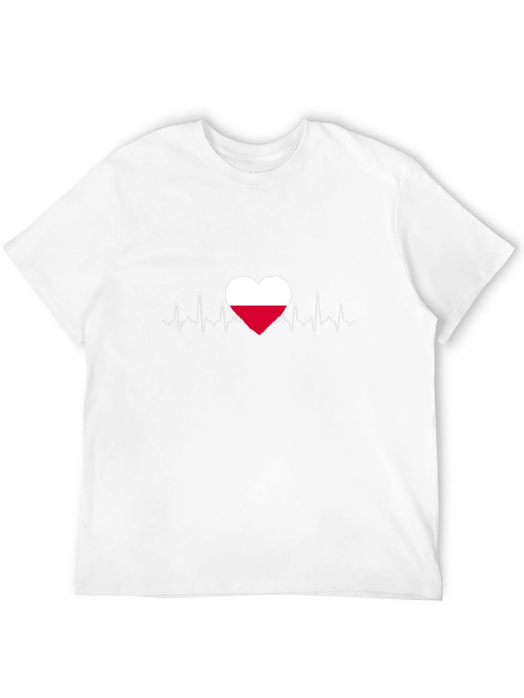 Poland Flag Heartbeat Graphic Tee - Black